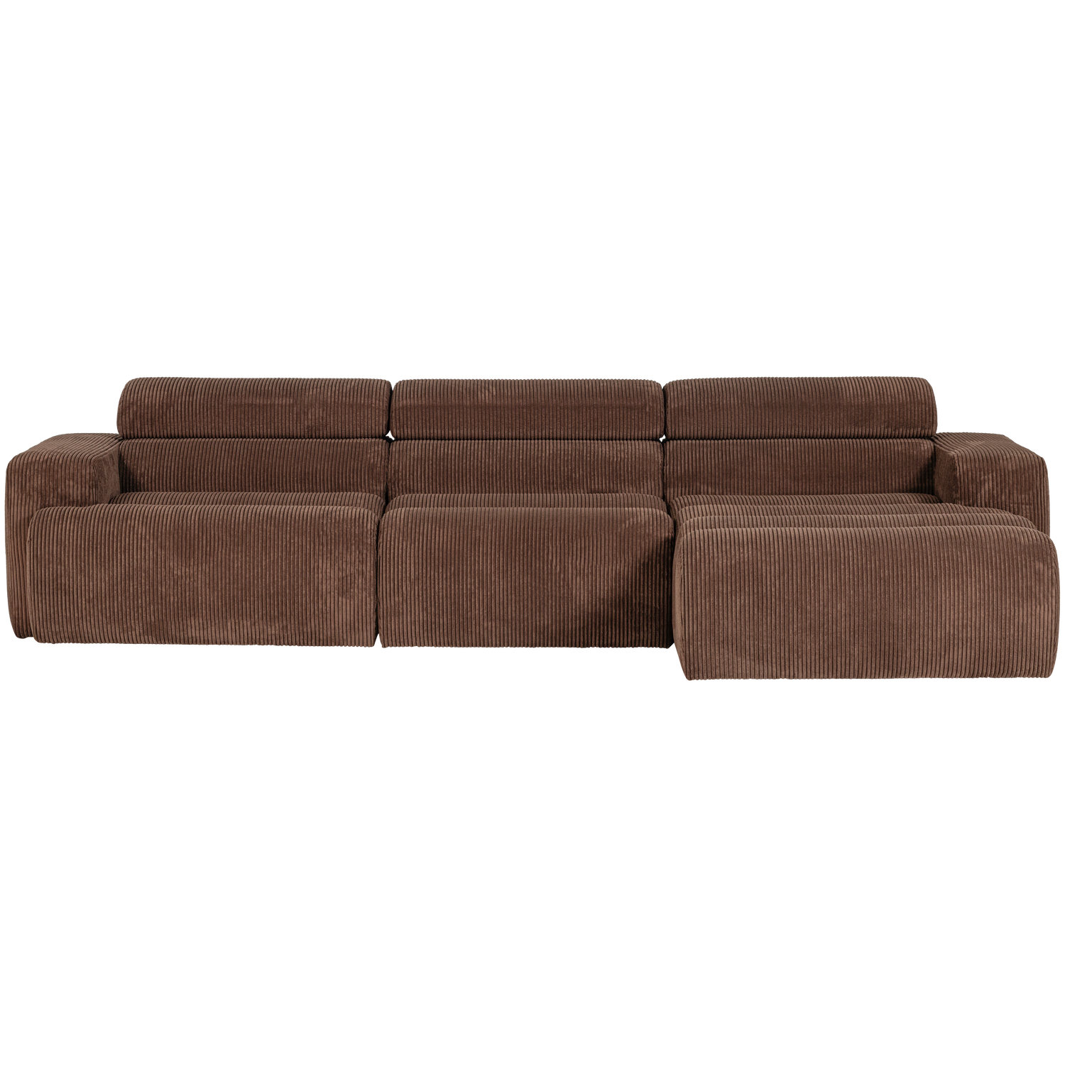NOVI CHAISE LONGUE SOFA RECHTS GERIPPTER MOKKABRAUN