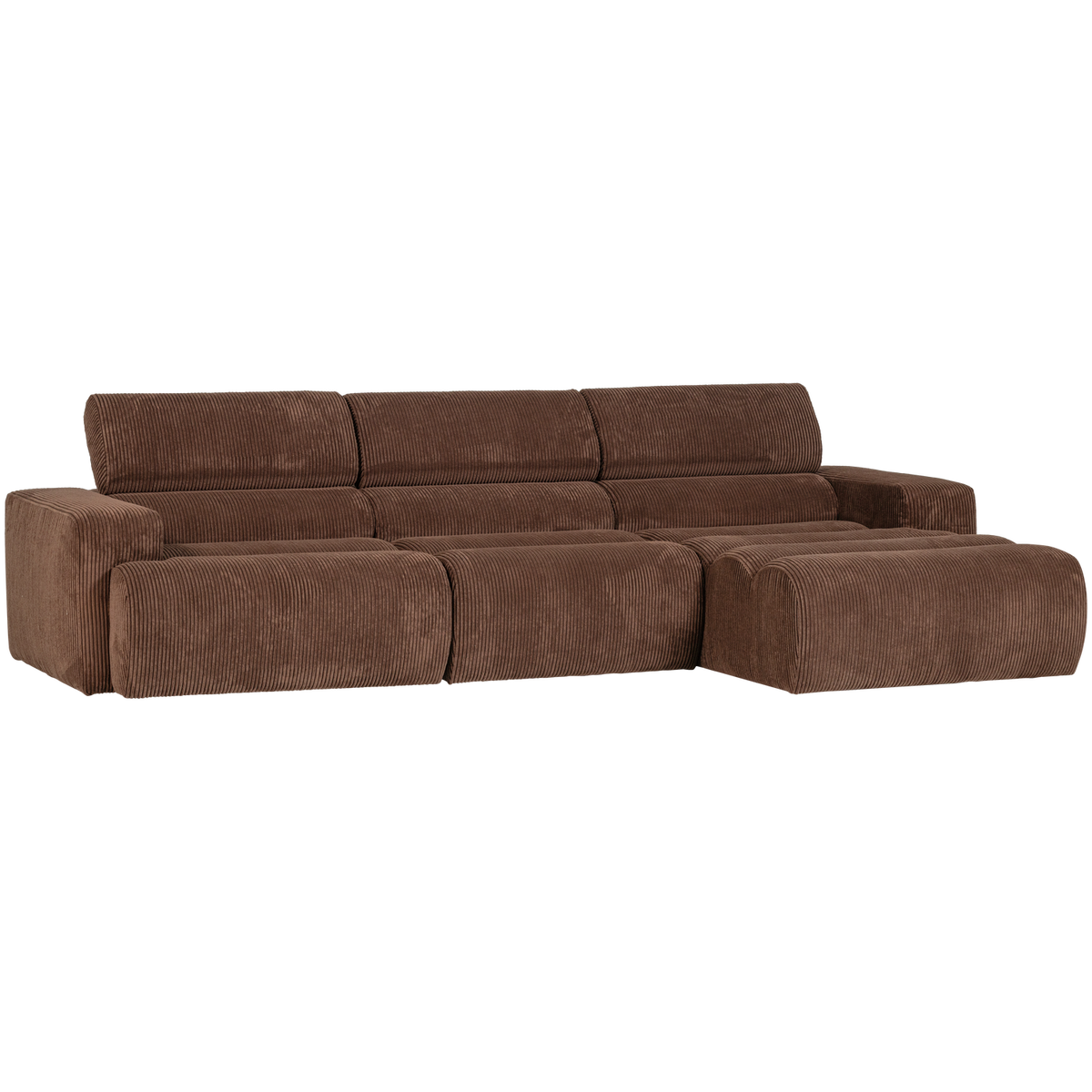 NOVI CHAISE LONGUE SOFA RECHTS GERIPPTER MOKKABRAUN