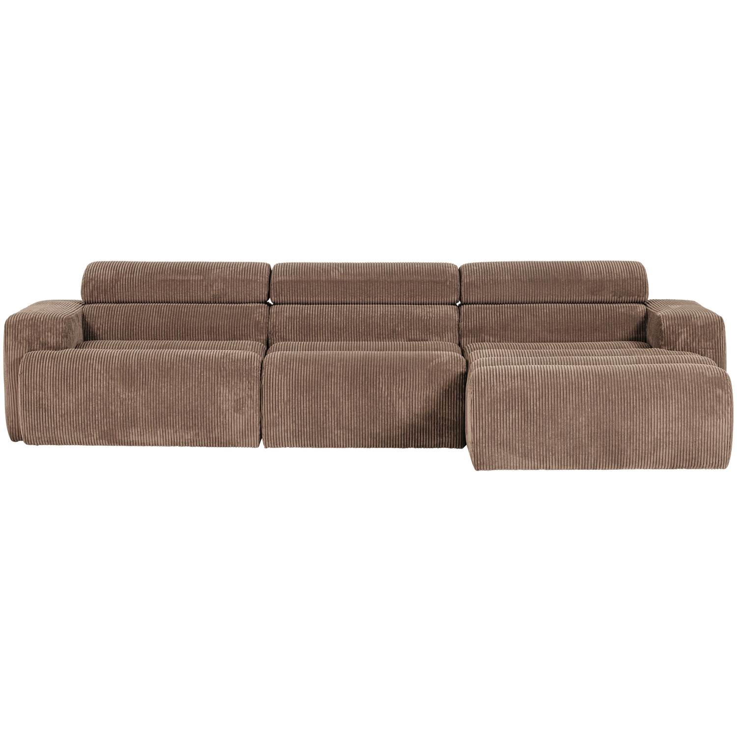NOVI CHAISE LONGUE SOFA RECHTS GERIPPTER TAUPE