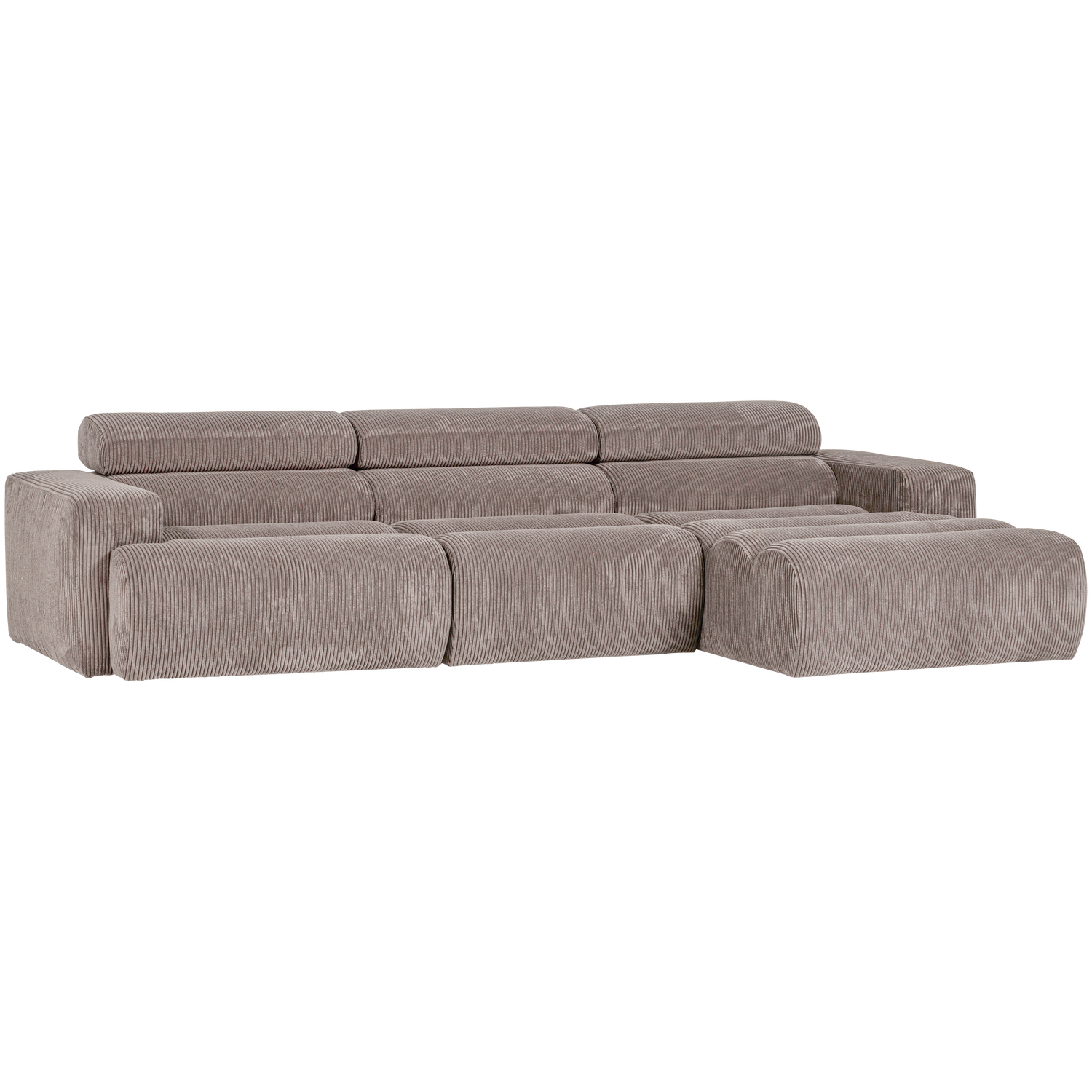 NOVI CHAISE LONGUE SOFA RECHTS GERIPPTER SAND