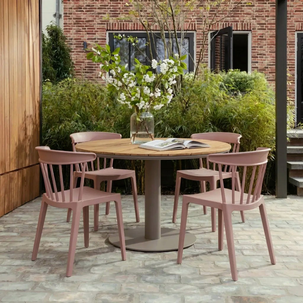 BLISS GARTENSTUHL MIT STANGEN KUNSTSTOFF LACHSROSA