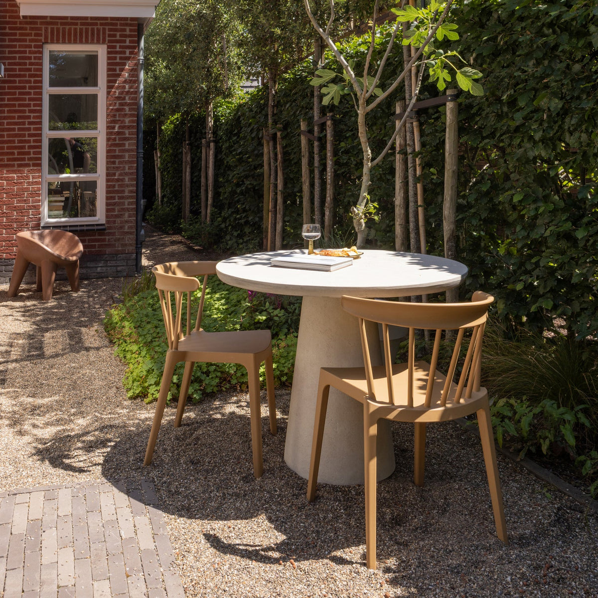 BLISS GARTENSTUHL MIT STANGEN BIOFASER KARAMELL MELANGE