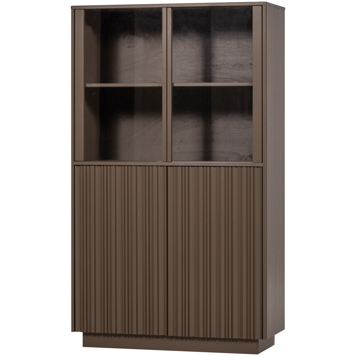 NOVA NIEDRIGER VITRINE SCHRANK KIEFER TRUFFLE BRAUN [fsc]