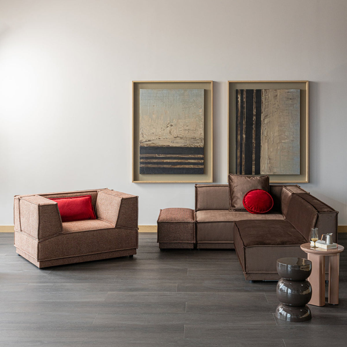 ORIVO BEISTELLTISCH HOLZ HOCHGLANZ ALTROSA [fsc]