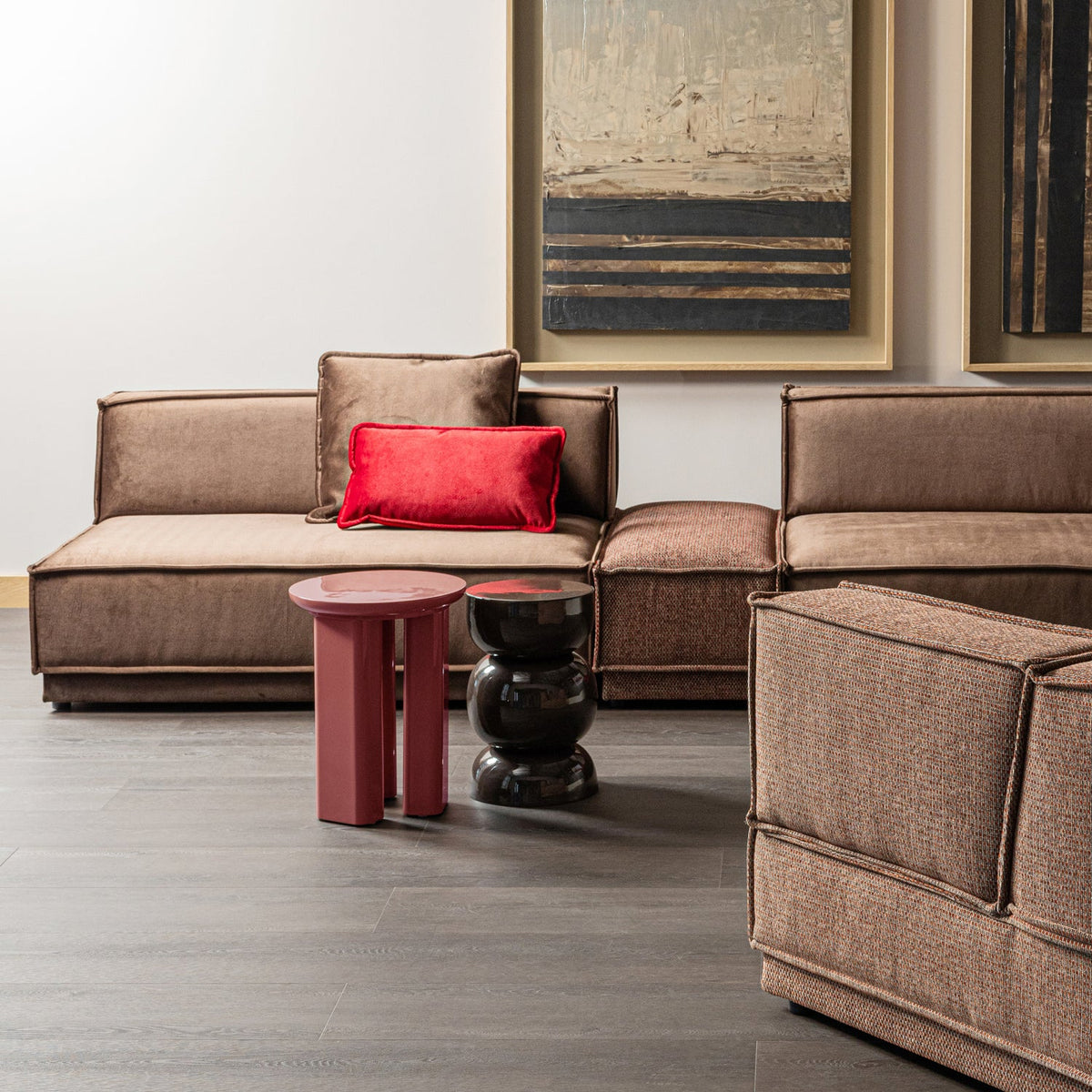ORIVO BEISTELLTISCH HOLZ HOCHGLANZ ROT/ROSA [fsc]