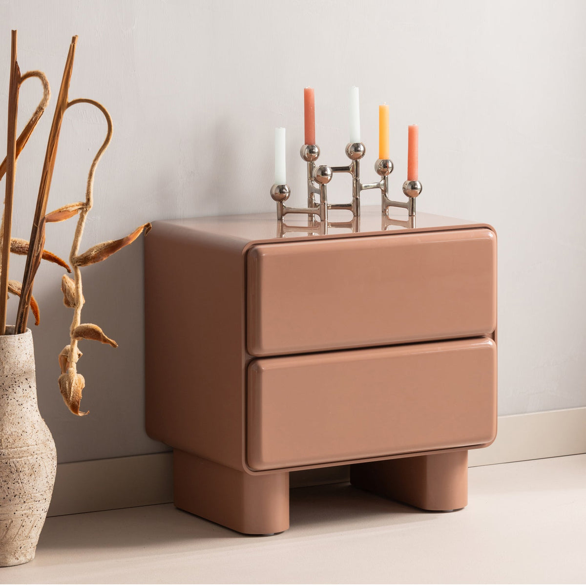 LUSTRA KOMMODE/NACHTTISCH HOLZ GLANZ ALTROSA [fsc]