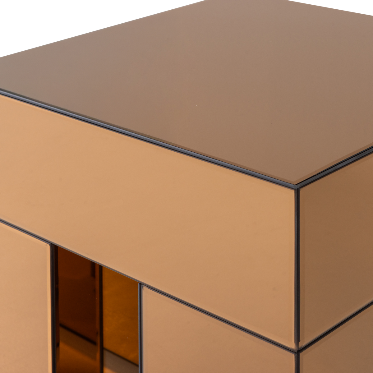 MIRROX BEISTELLTISCH HOLZ SPIEGELGLAS BRAUN [fsc]