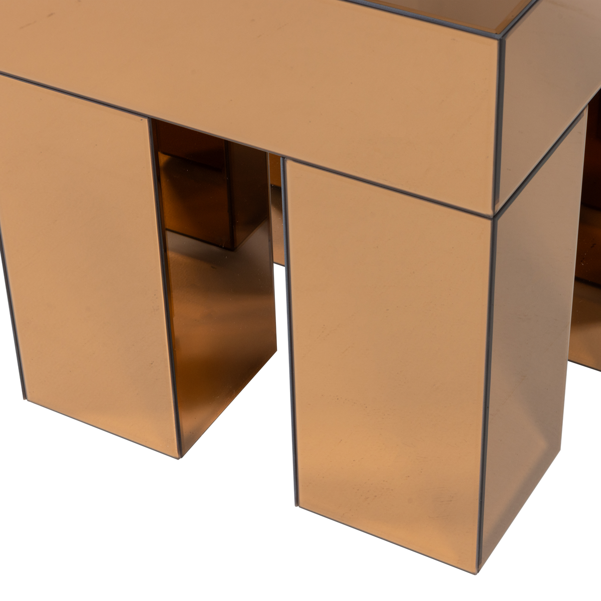 MIRROX BEISTELLTISCH HOLZ SPIEGELGLAS BRAUN [fsc]