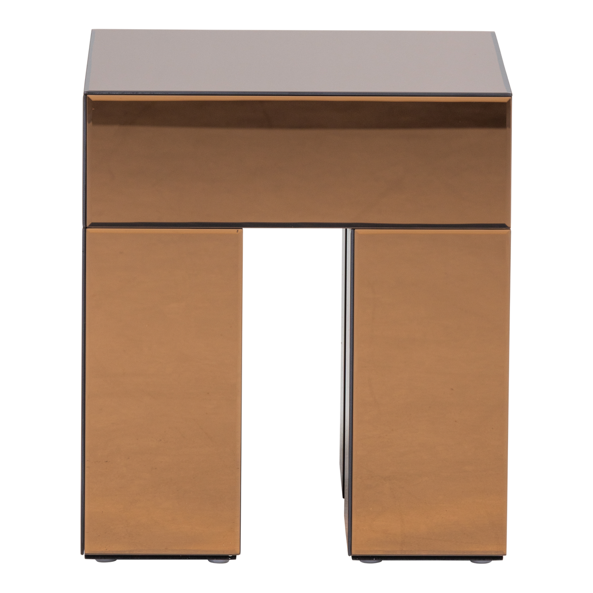 MIRROX BEISTELLTISCH HOLZ SPIEGELGLAS BRAUN [fsc]