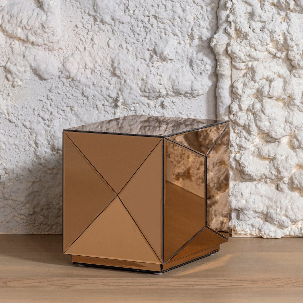 GLINTZ BEISTELLTISCH HOLZ SPIEGELGLAS BRAUN [fsc]