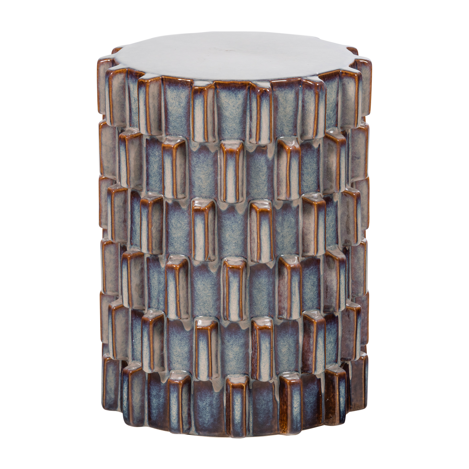 AXU DEKORATIVER BEISTELLTISCH O35X45 CM KERAMIK GRAUBLAU