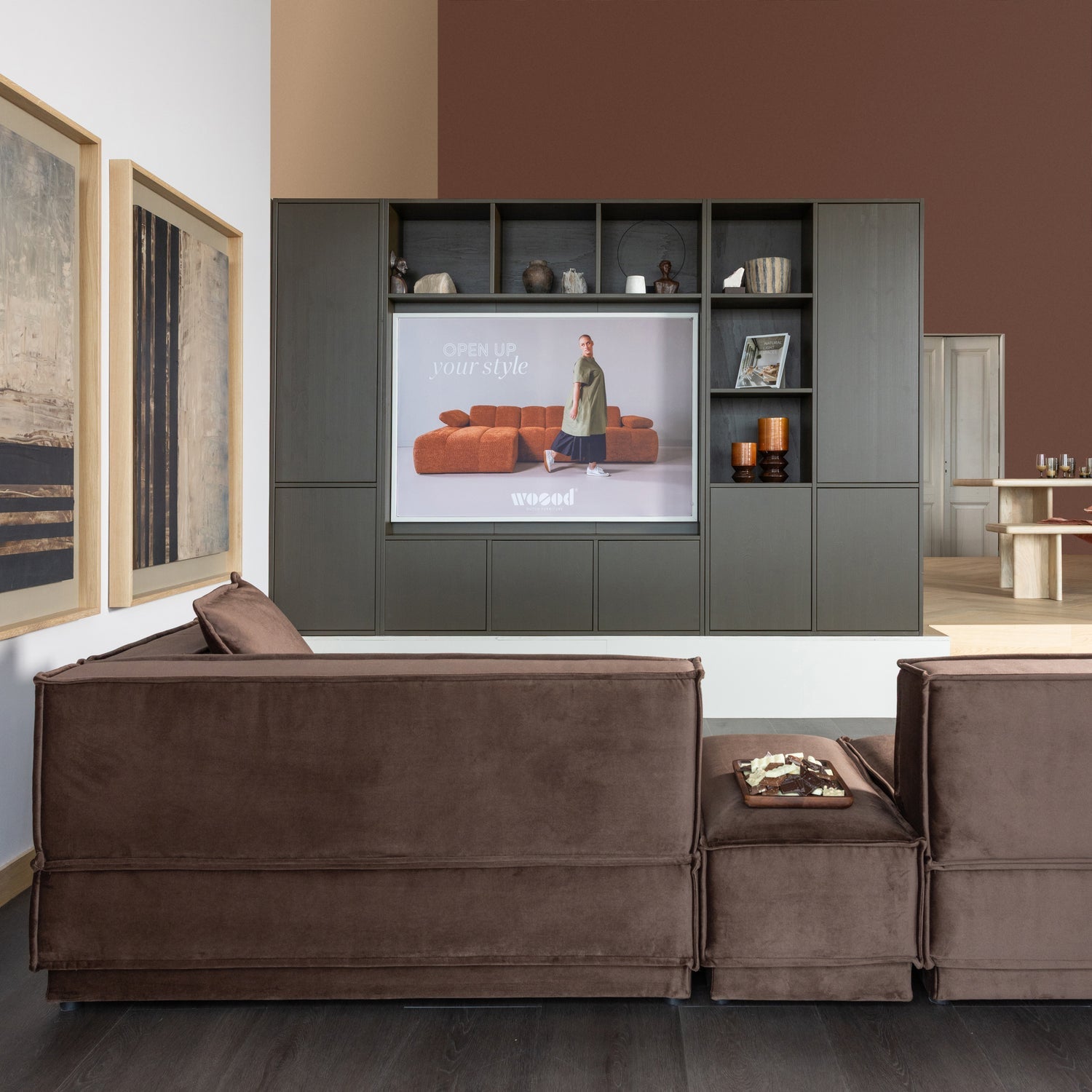 KIVA KERZENHALTER 33X15 CM METALL BRAUN