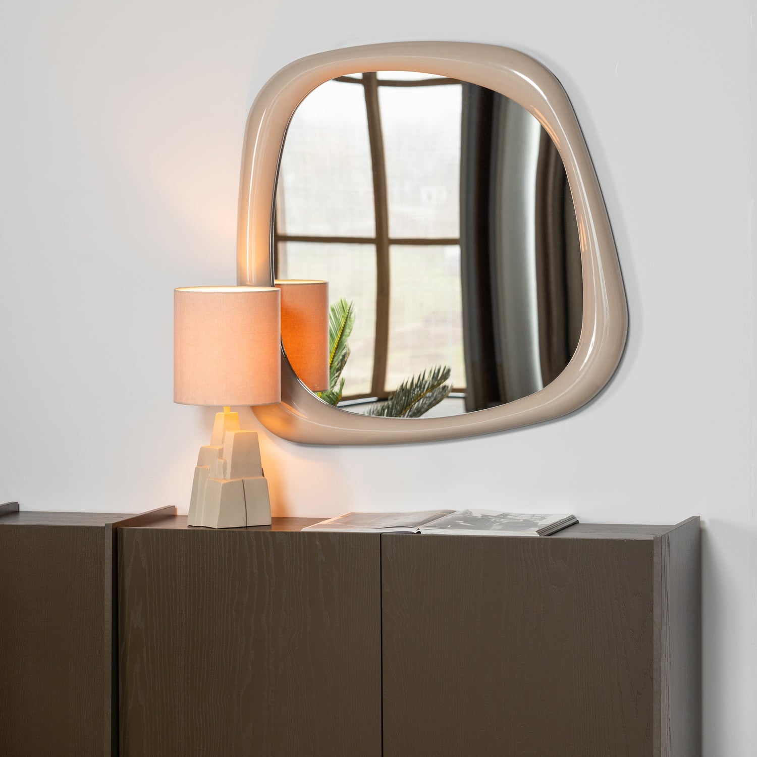 NOREA SPIEGEL 90X90 CM HOLZ HOCHGLANZ SAND [fsc]