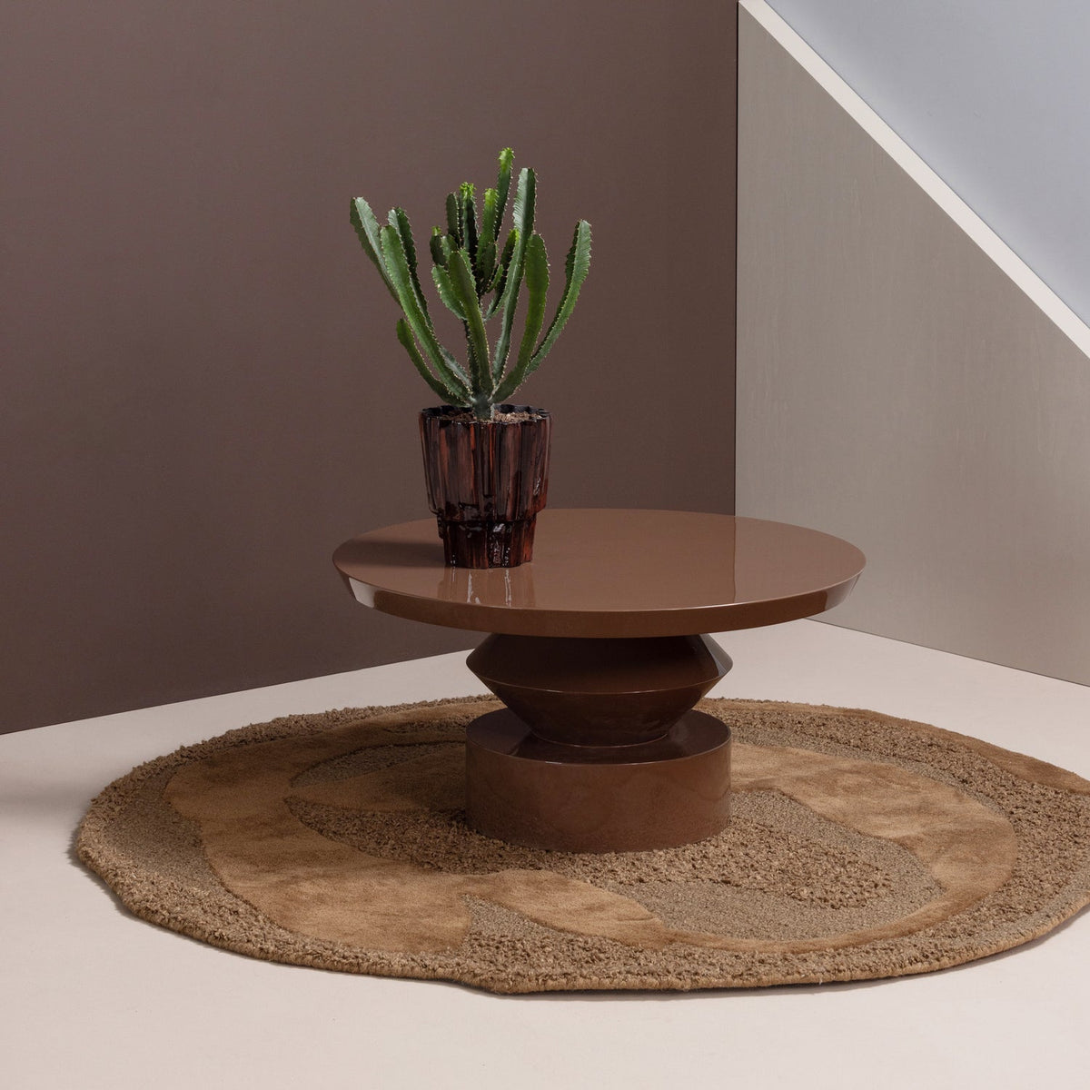 ORVI TEPPICH WOLLE/POLYESTER BRAUN O160 CM