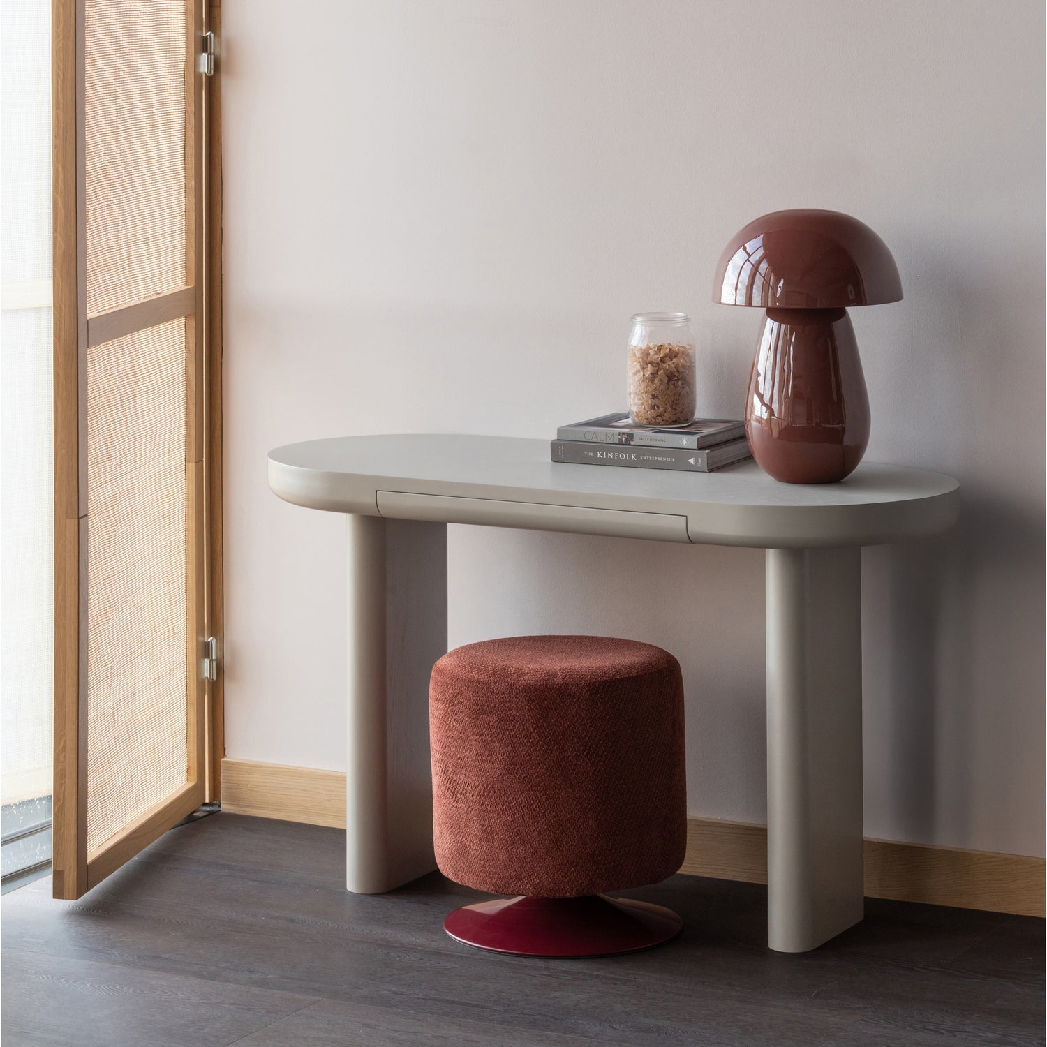 ISLEN HOCKER MIT DREHFUSS BOUCLE BORDEAUXROT