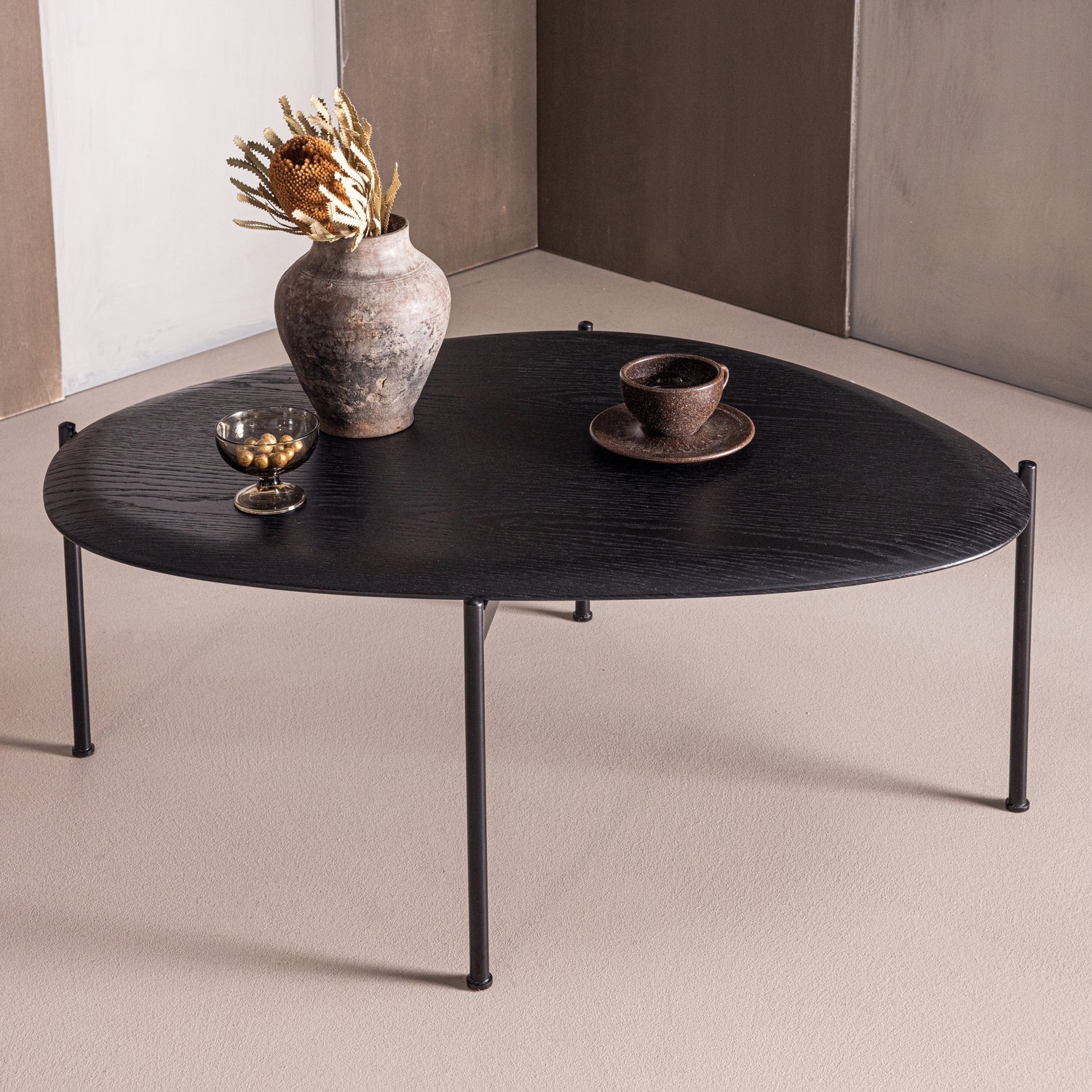 KOTA COUCHTISCH 36X92X68 CM MDF/FURNIER SCHWARZ