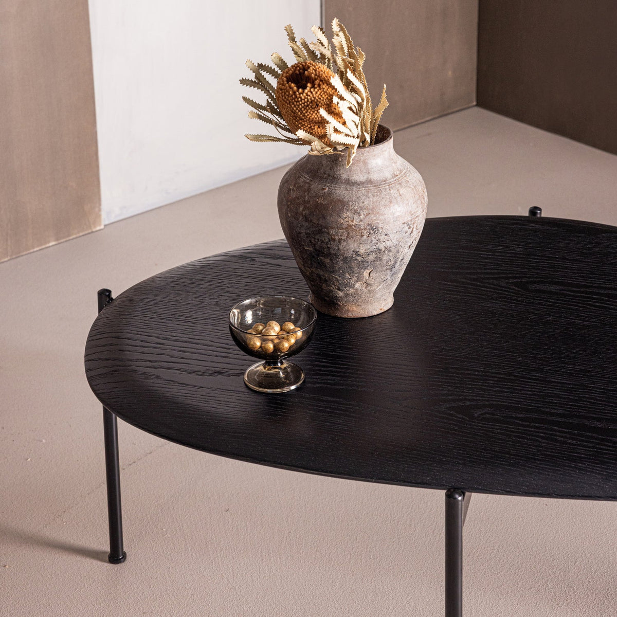 KOTA COUCHTISCH 36X92X68 CM MDF/FURNIER SCHWARZ