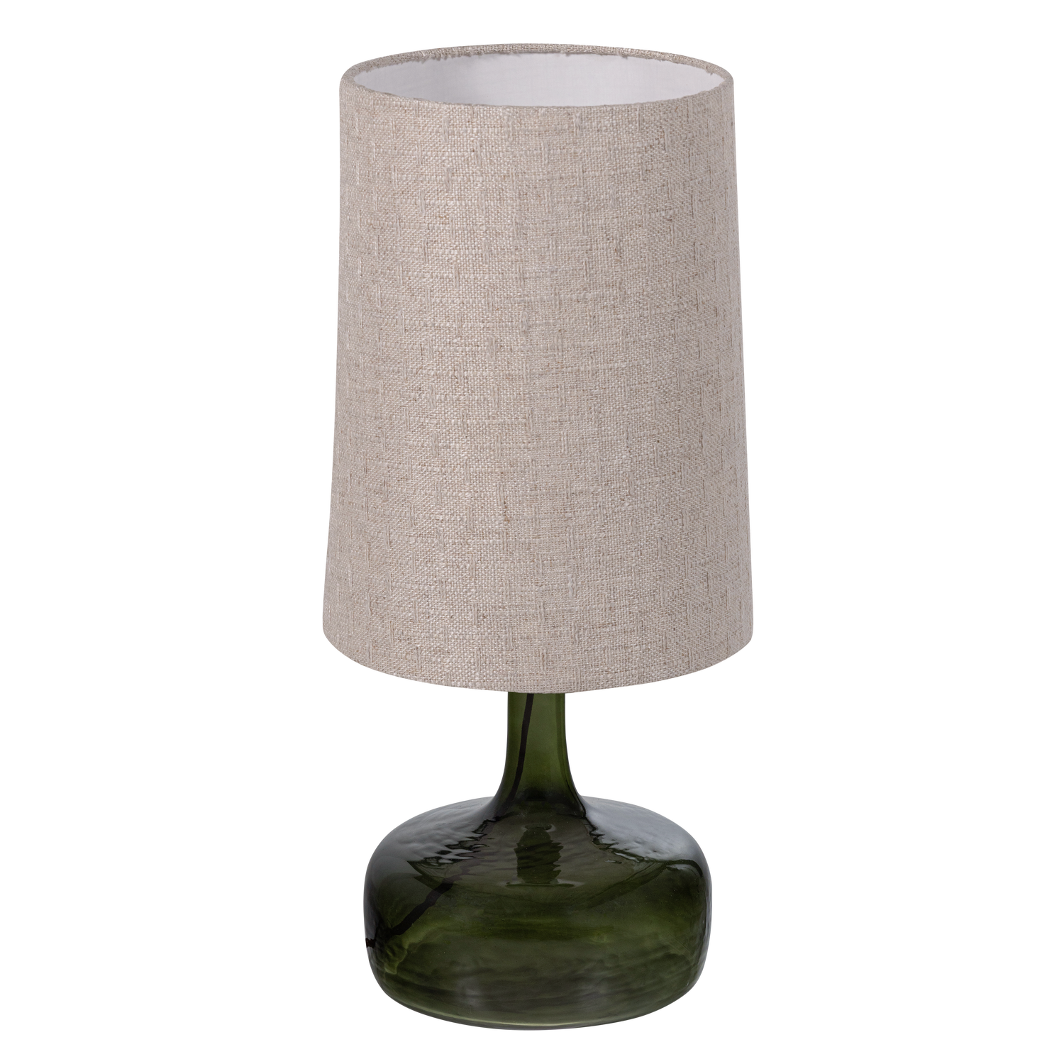 LUMA TISCHLAMPE GLAS GRÜN/LAMPENSCHIRM NATUR