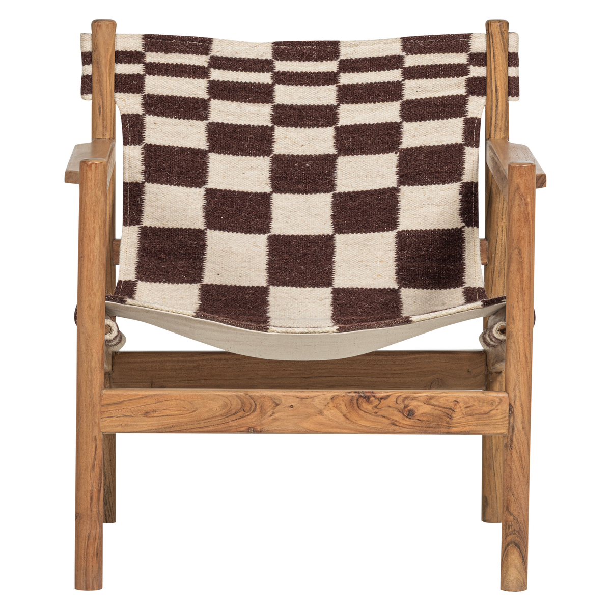 ZANO SESSEL HOLZ BRAUN MIT KELIM-SITZFLACHE NATUR