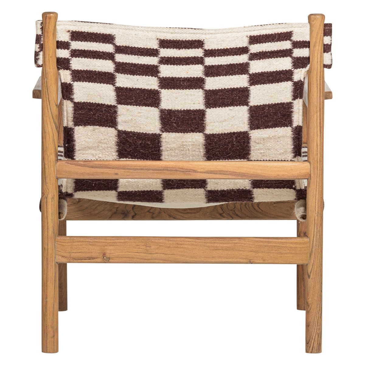 ZANO SESSEL HOLZ BRAUN MIT KELIM-SITZFLACHE NATUR
