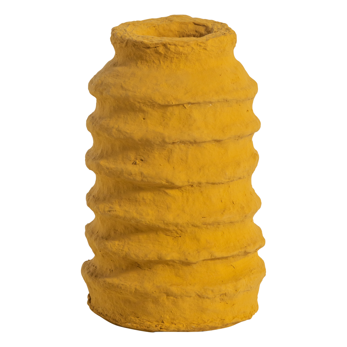TURE DEKO VASE PAPPMACHE HONIGGELB