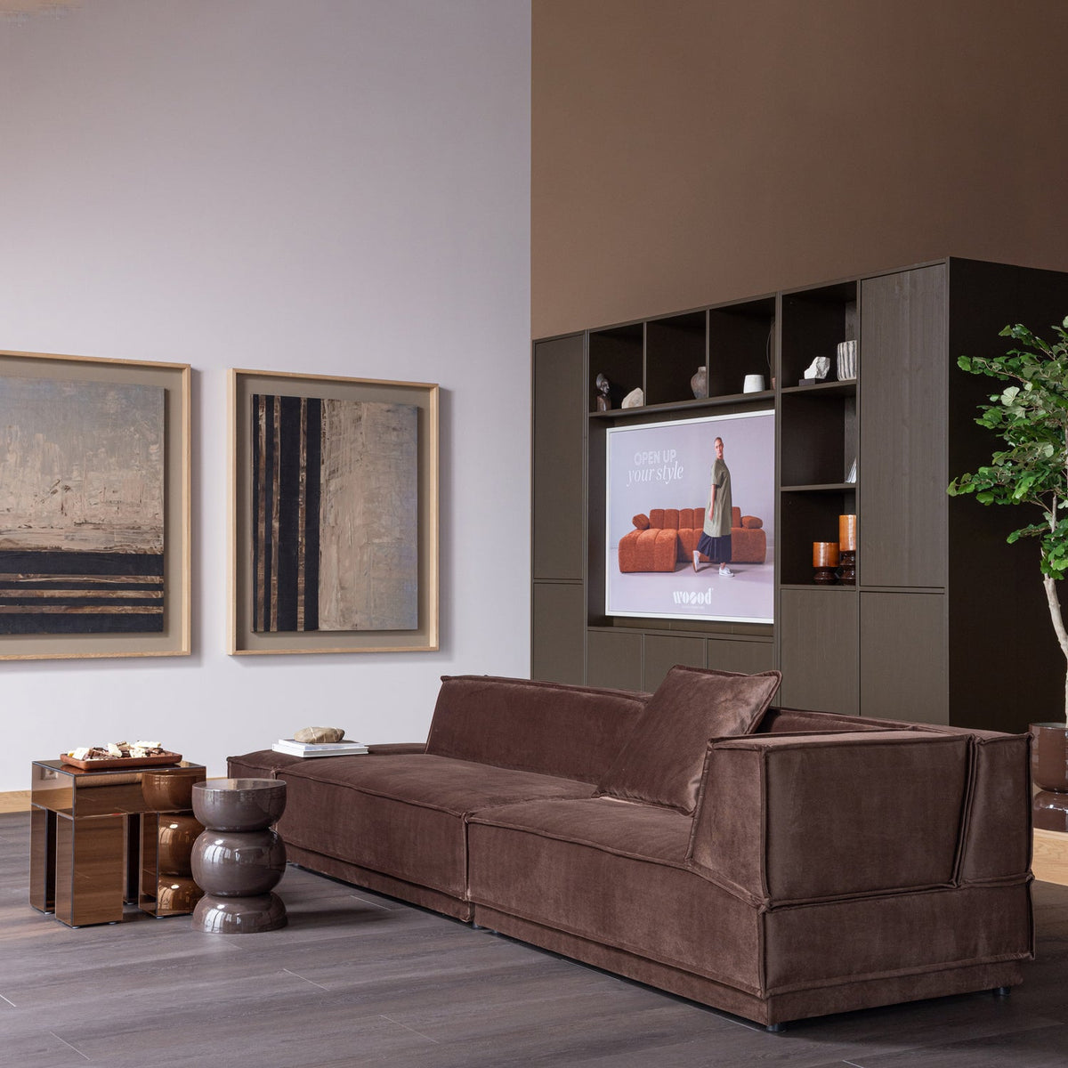 MIRROX BEISTELLTISCH HOLZ SPIEGELGLAS BRAUN [fsc]