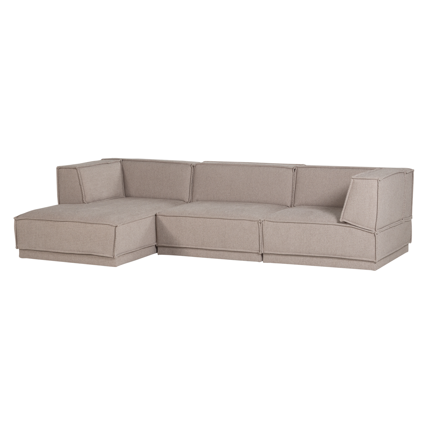 MANU CHAISE LONGUE SOFA LINKS GROB CHENILLE NATUR [fsc]