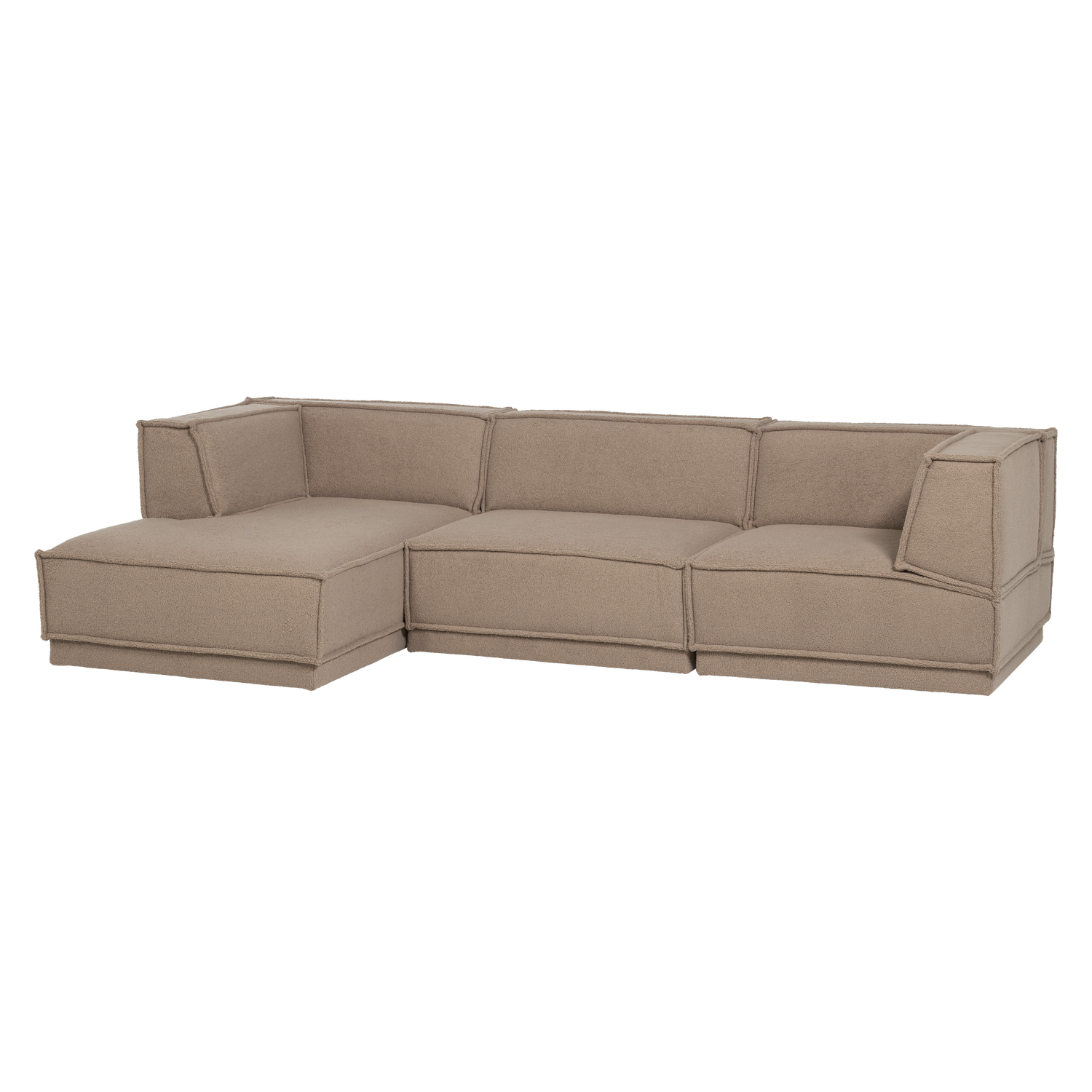 MANU CHAISE LONGUE SOFA LINKS TEDDY TAUPE [fsc]