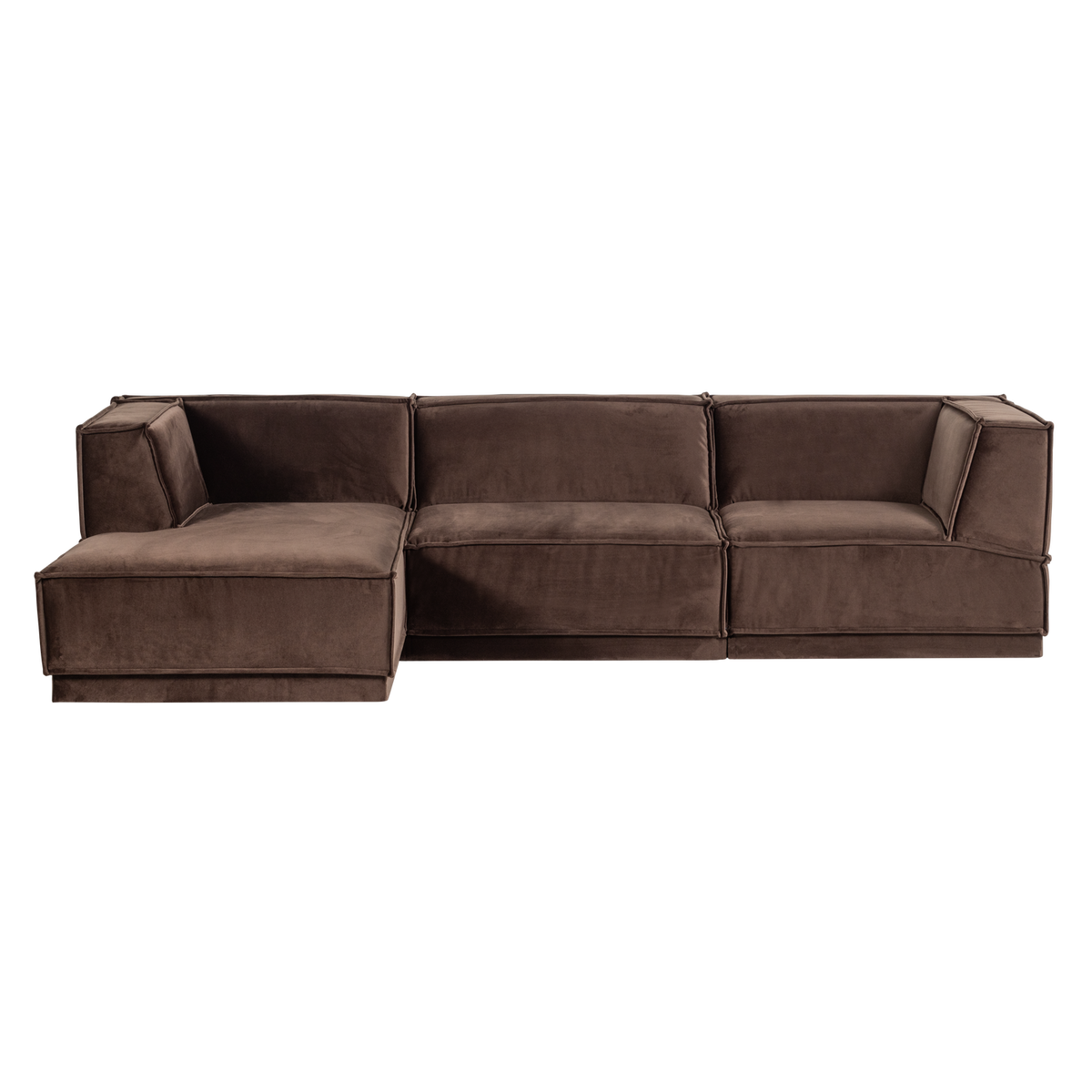 MANU CHAISE LONGUE SOFA LINKS VELVET BRAUN [fsc]
