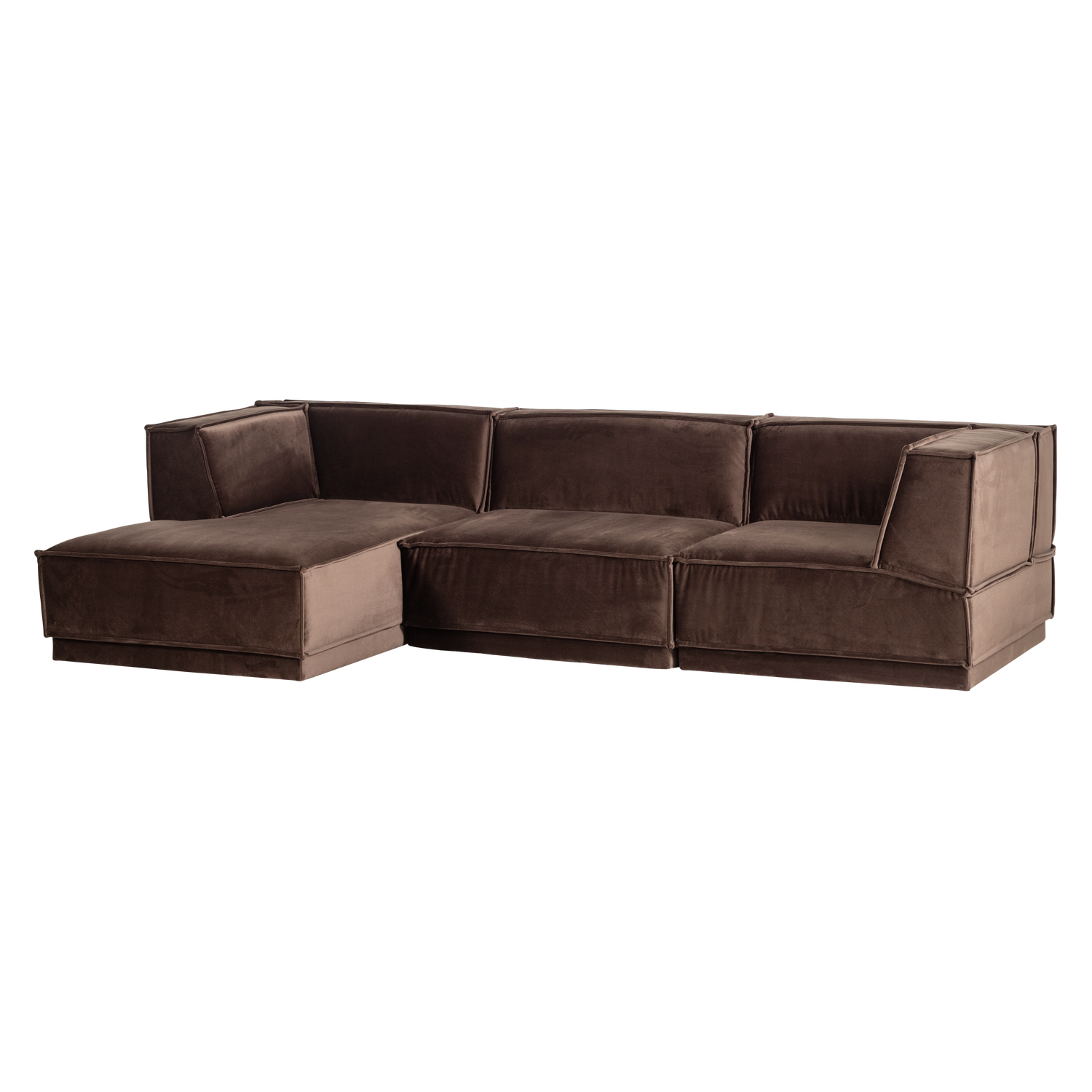 MANU CHAISE LONGUE SOFA LINKS VELVET BRAUN [fsc]