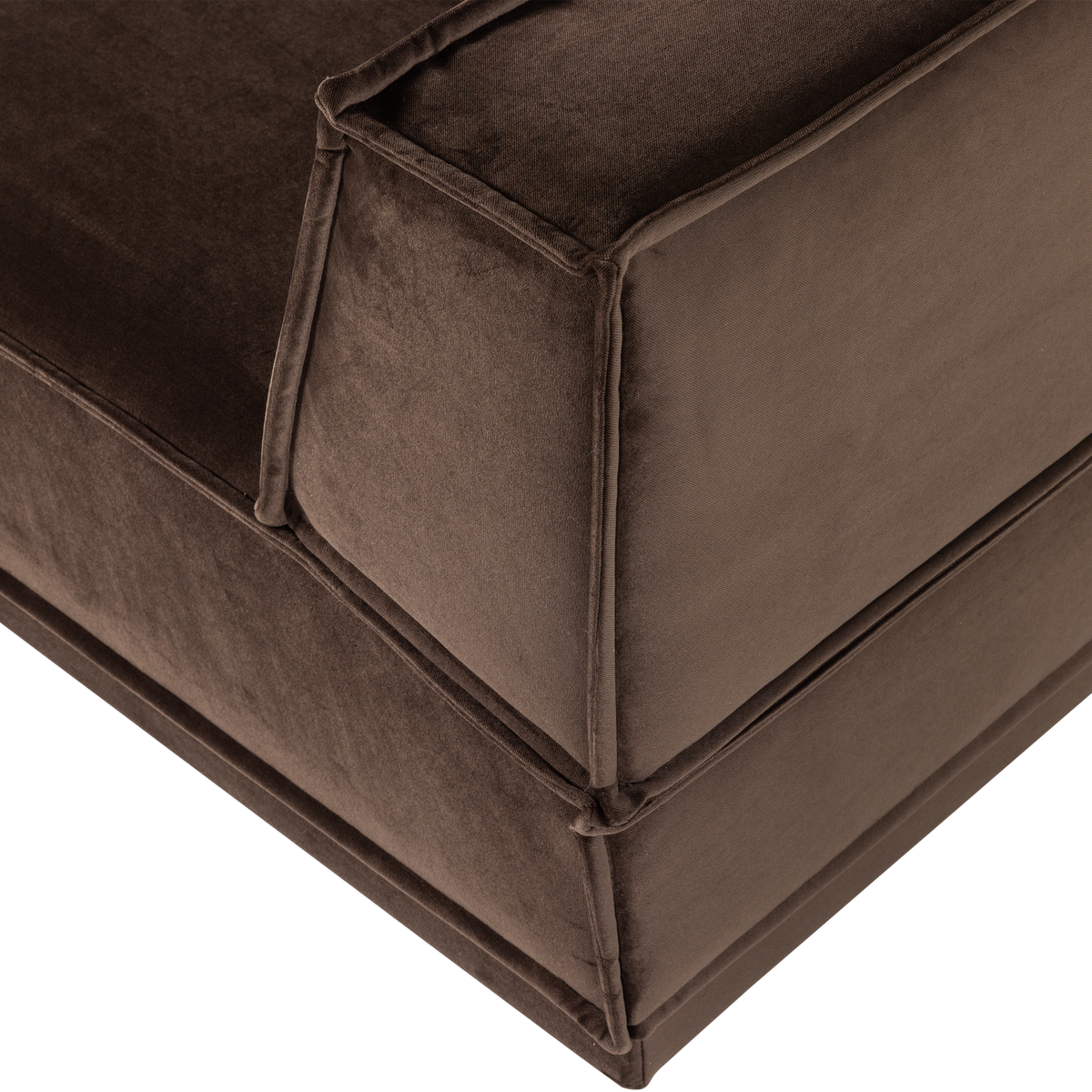 MANU CHAISE LONGUE SOFA LINKS VELVET BRAUN [fsc]