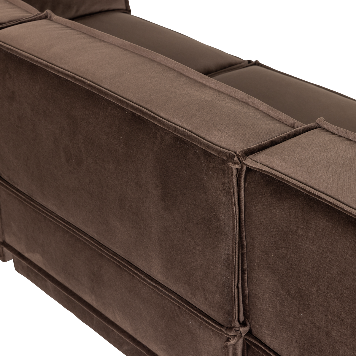 MANU CHAISE LONGUE SOFA LINKS VELVET BRAUN [fsc]