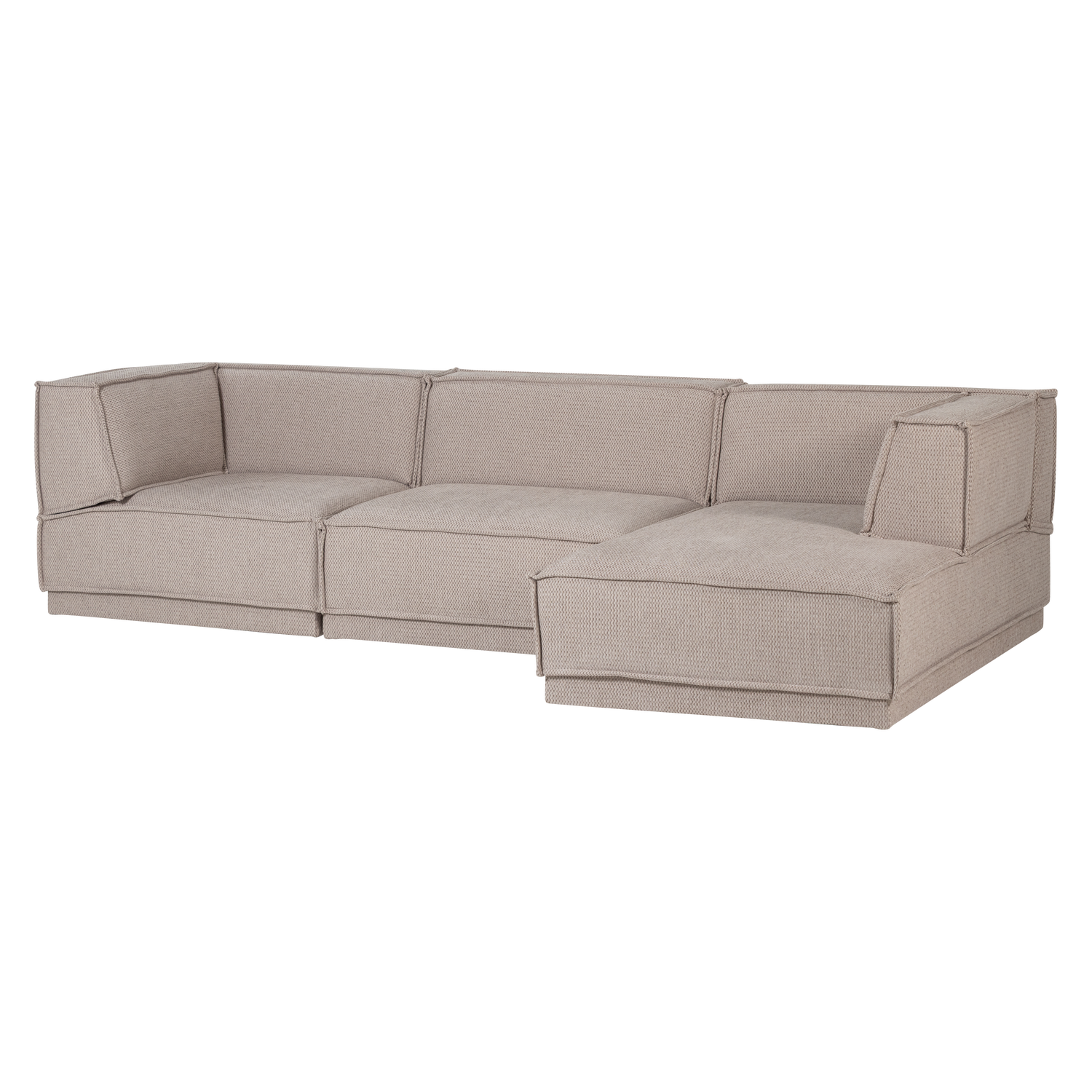 MANU CHAISE LONGUE SOFA RECHTS GROB CHENILLE NATUR [fsc]