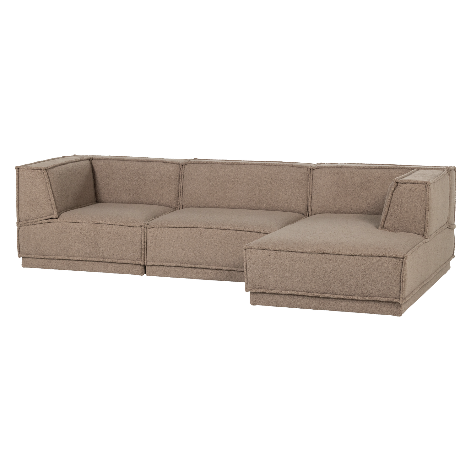 MANU CHAISE LONGUE SOFA RECHTS TEDDY TAUPE [fsc]