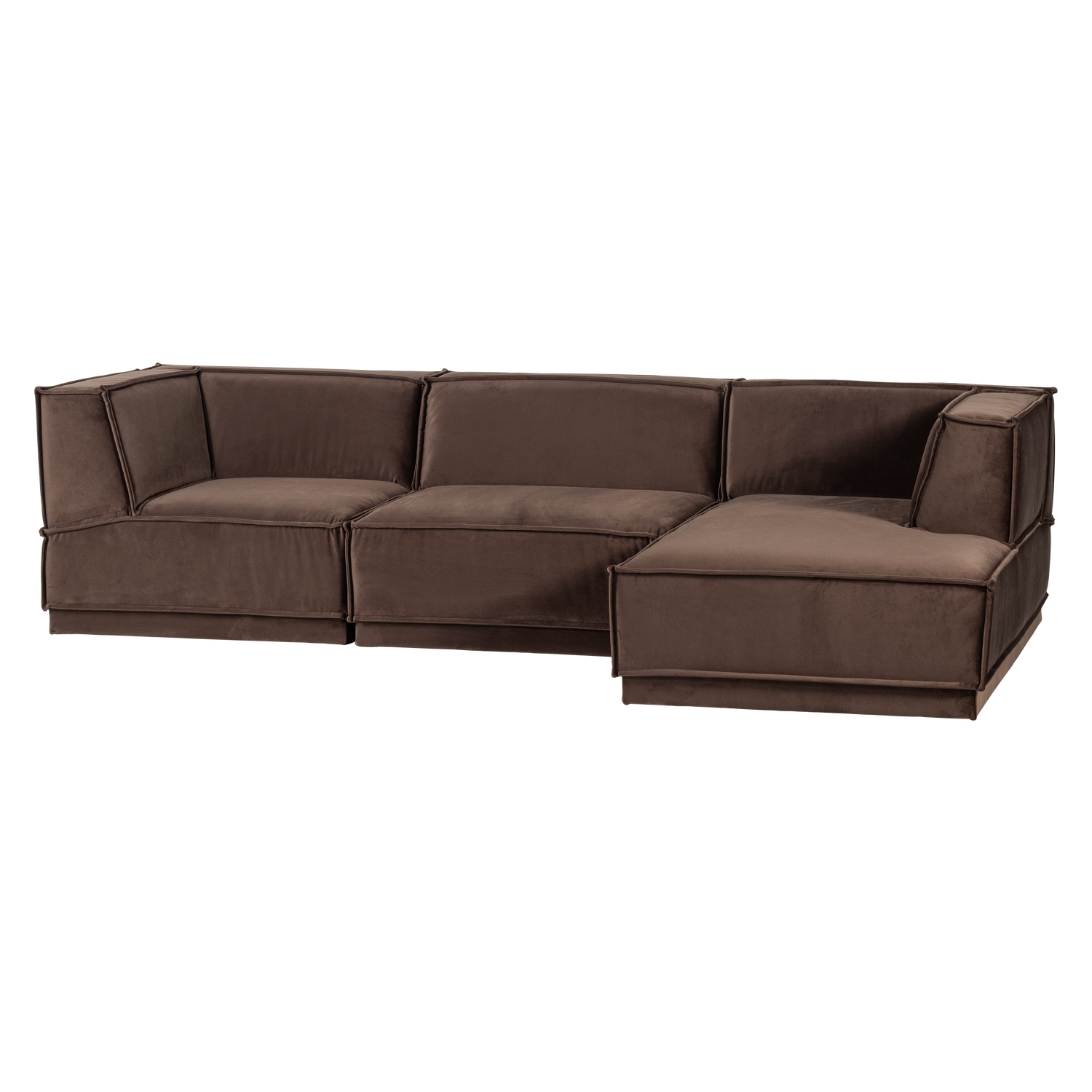 MANU CHAISE LONGUE SOFA RECHTS VELVET BRAUN [fsc]