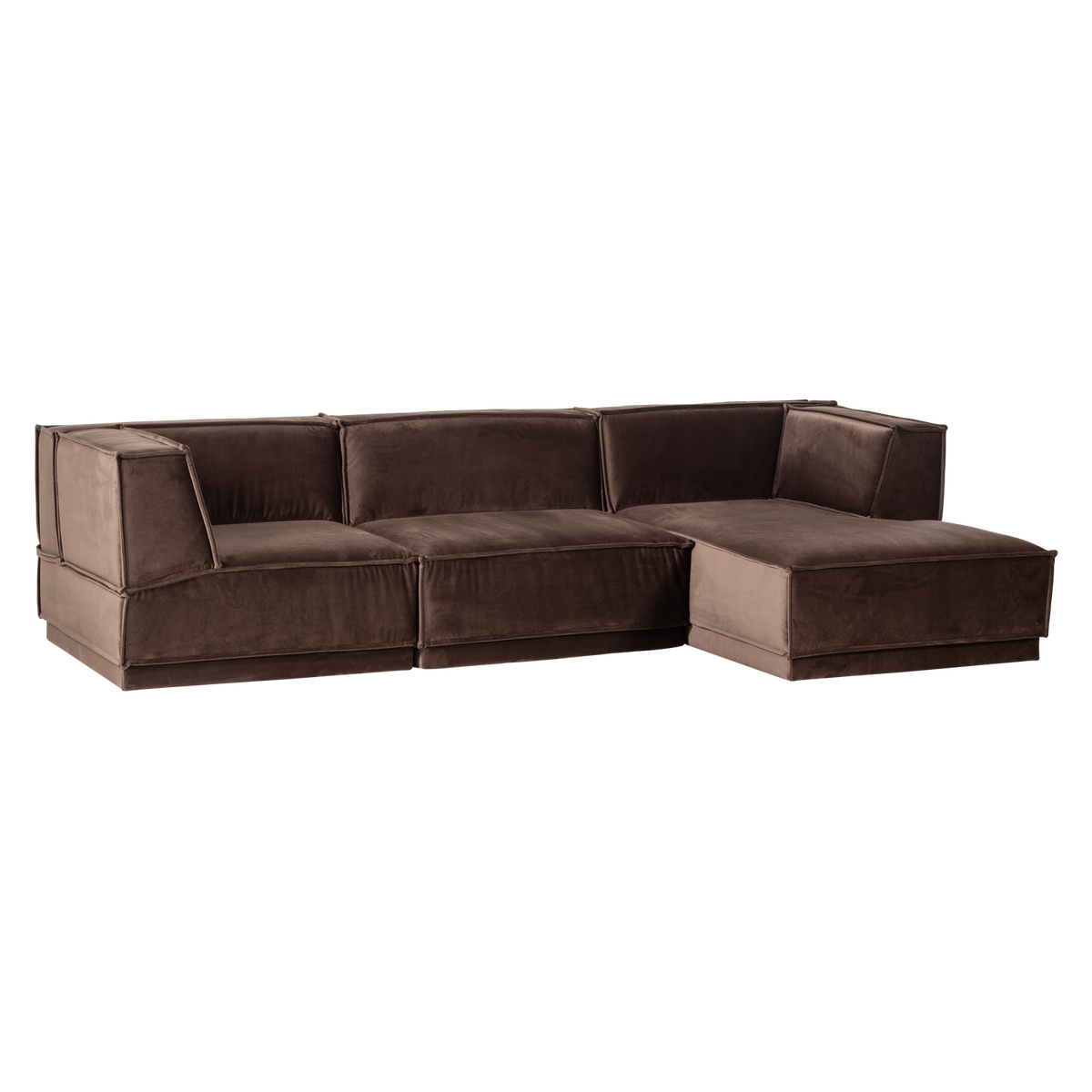 MANU CHAISE LONGUE SOFA RECHTS VELVET BRAUN [fsc]