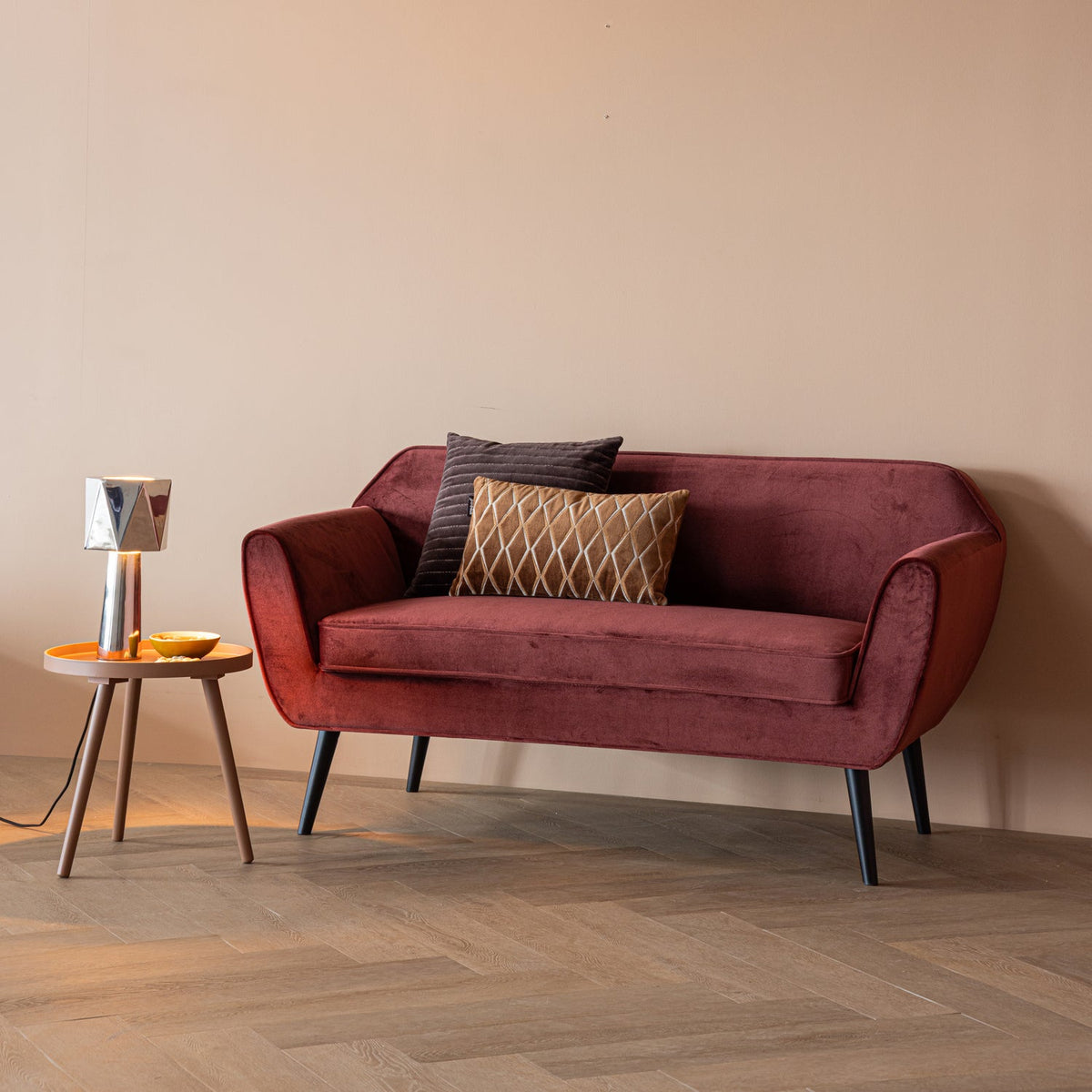 ROCCO SOFA 150 CM SAMT BORDEAUXROT [fsc]