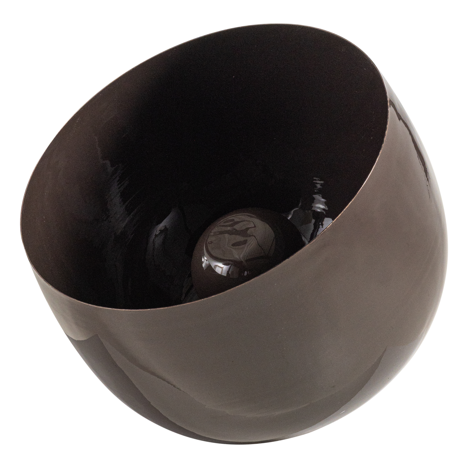 MERO TISCHLAMPE 34XO35 CM METALL HOCHGLANZ DUNKELBRAUN