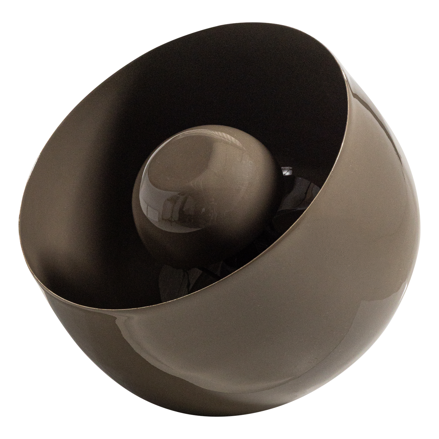 MERO TISCHLAMPE 25XO26 CM METALL HOCHGLANZ MOKKABRAUN