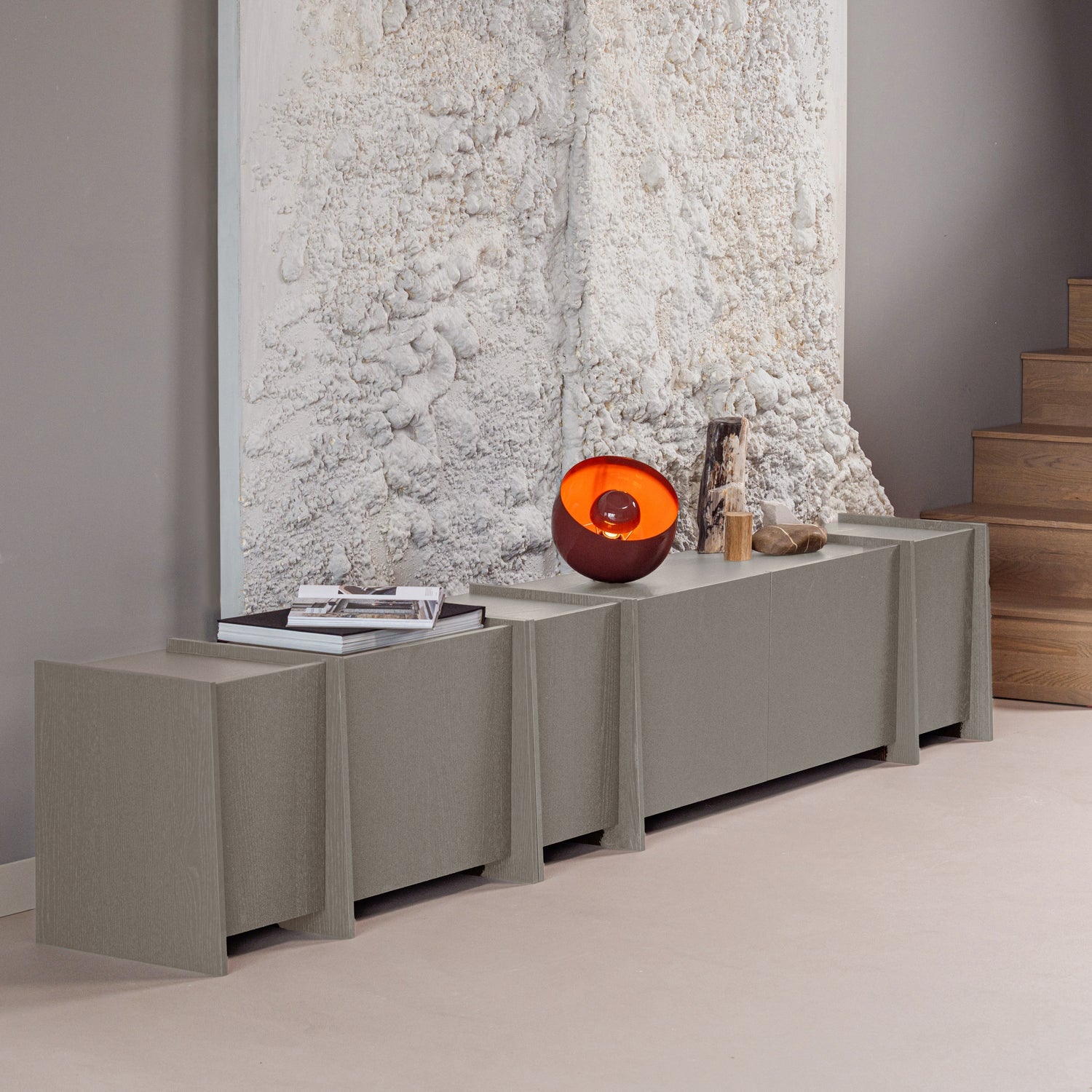 BROCK TV-MÖBEL 102 CM ASCHE FURNIER WARMES GRAU [fsc]