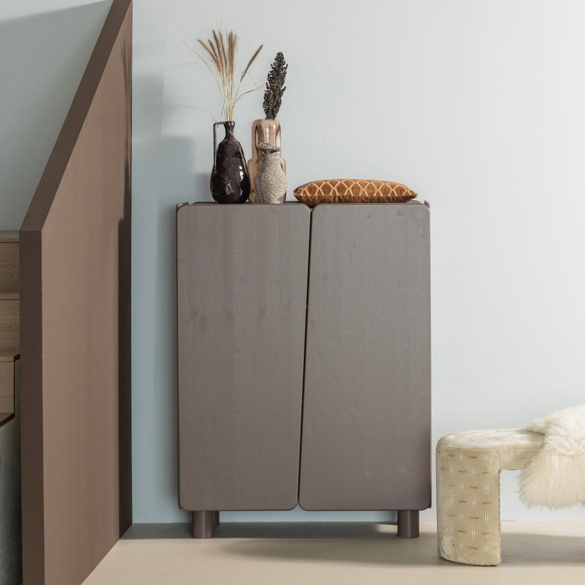 ROOT 2-TUREN SCHRANK KIEFER TRUFFLE BRAUN [fsc]