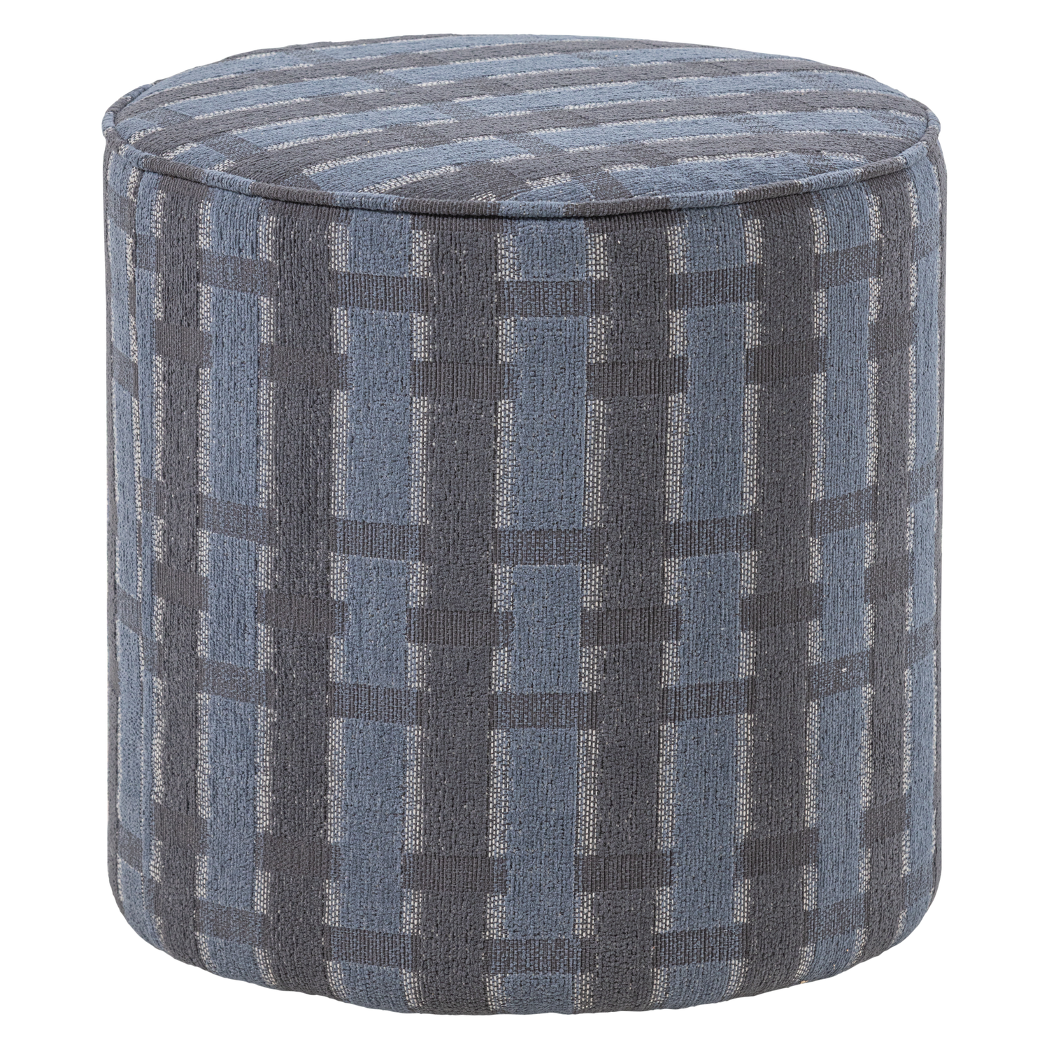 SARLI HOCKER HOCH RAUTENMUSTER CHENILLE GRAU/BLAU [fsc]