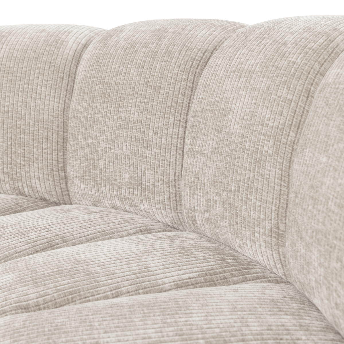 MOJO ESSBANK HALBRUND MIT RÜCKENLEHNE GERIPPTER ECRU [fsc]