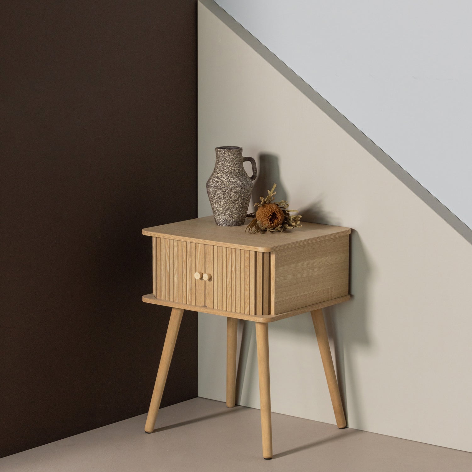 KARRI NACHTTISCH RECHT MDF/KIEFER NATUR [fsc]