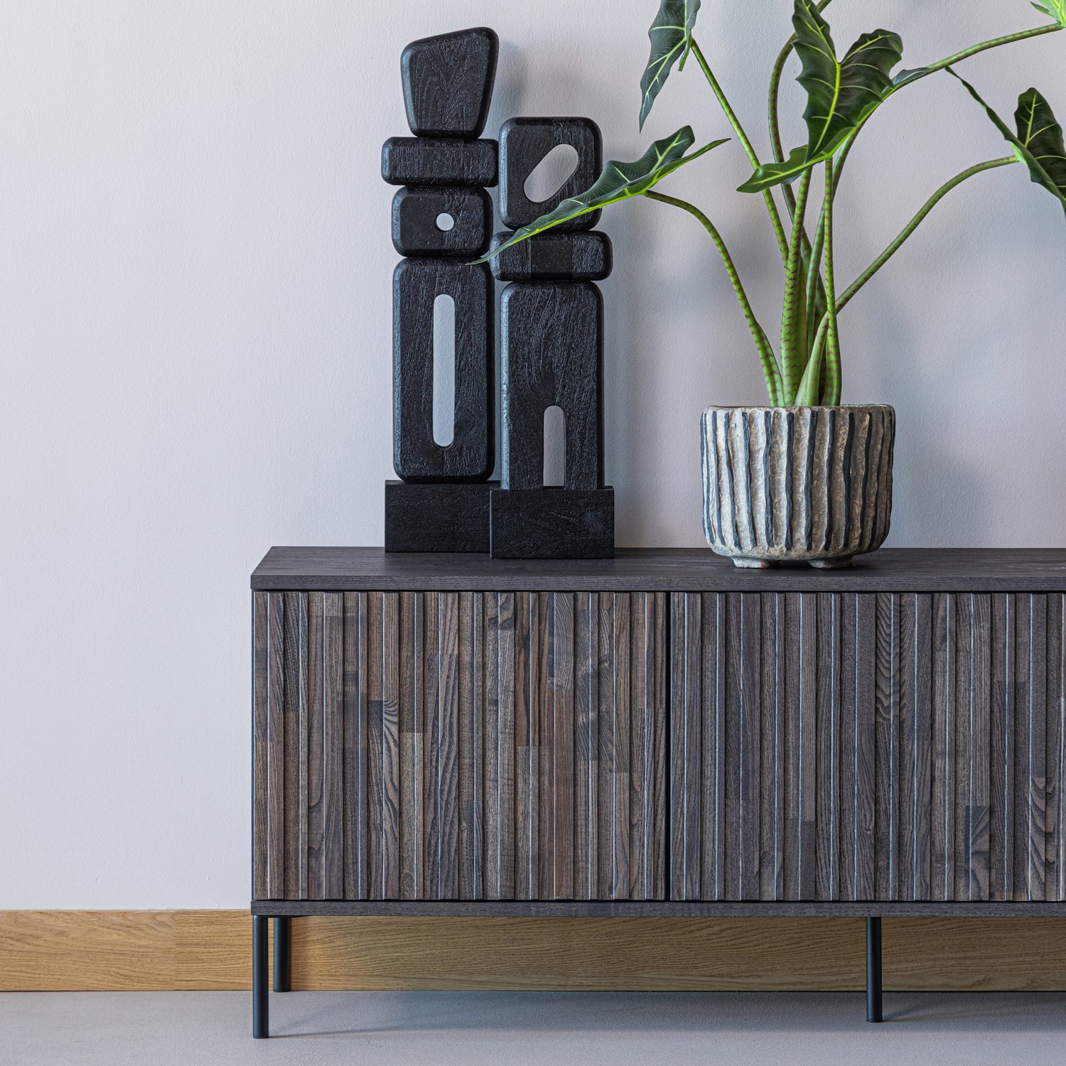 ELON SKULPTUR ORNAMENTS HOLZ BRAUN - 2ER SET