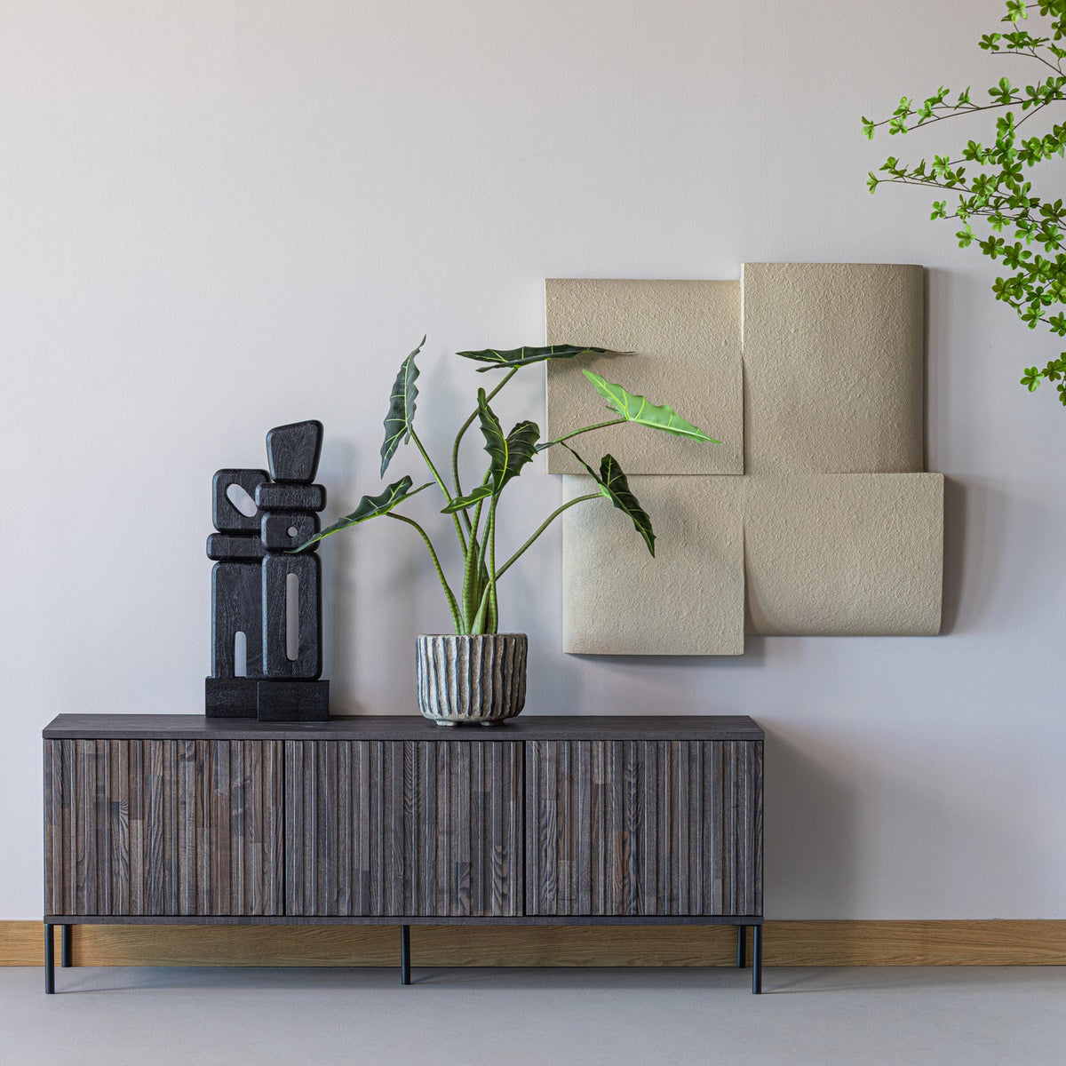 ELON SKULPTUR ORNAMENTS HOLZ BRAUN - 2ER SET