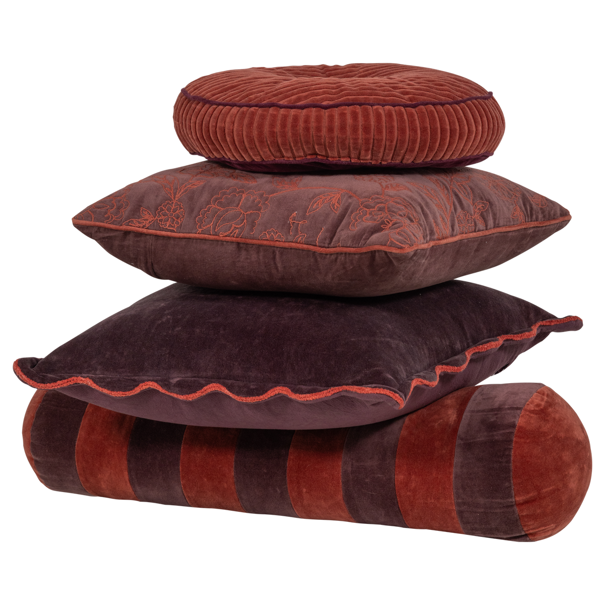 SOVA KISSIN VELVET ROSA/PAARS - 4ER SET