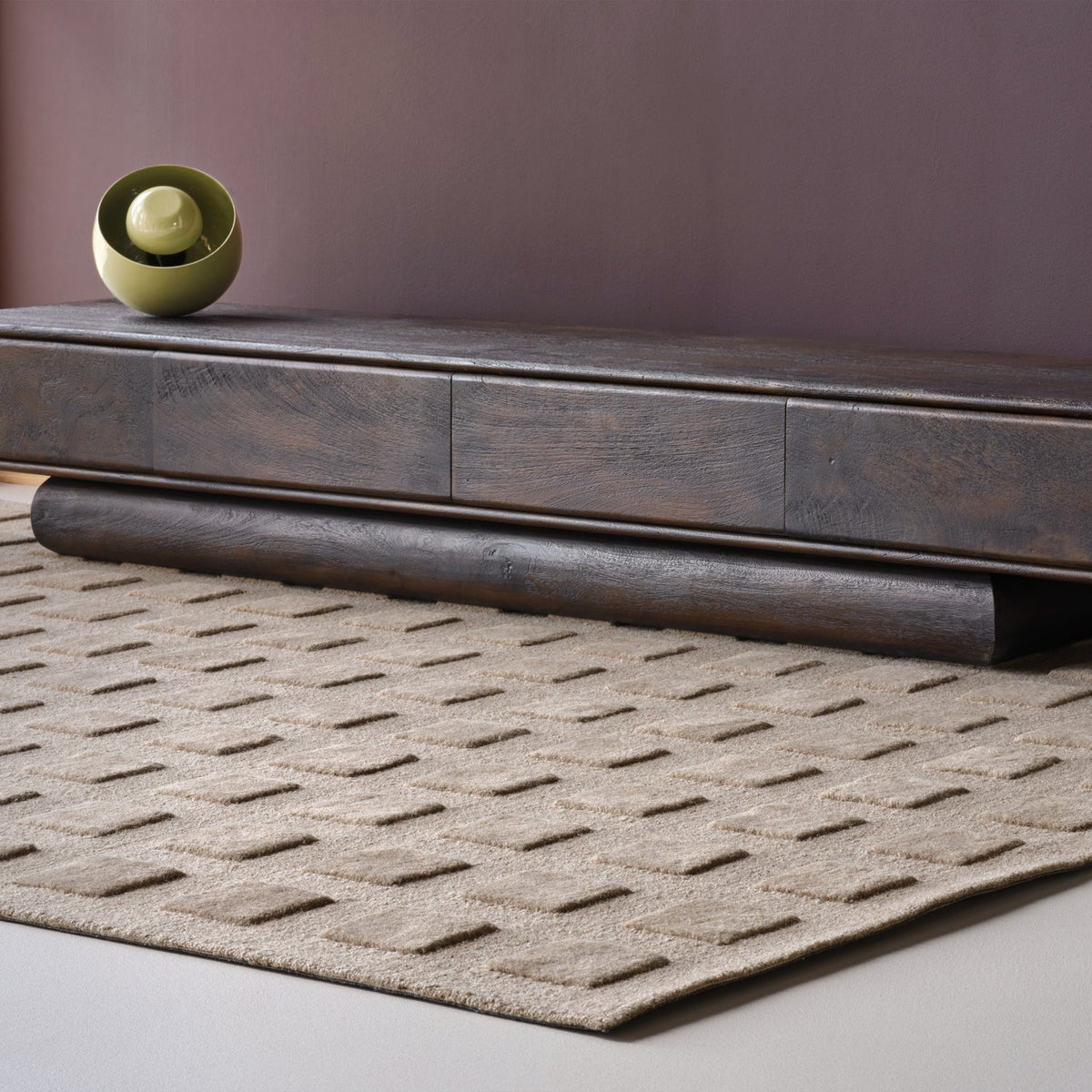 VEYA TEPPICH 200X300 CM WOLLE/BAUMWOLLE SAND
