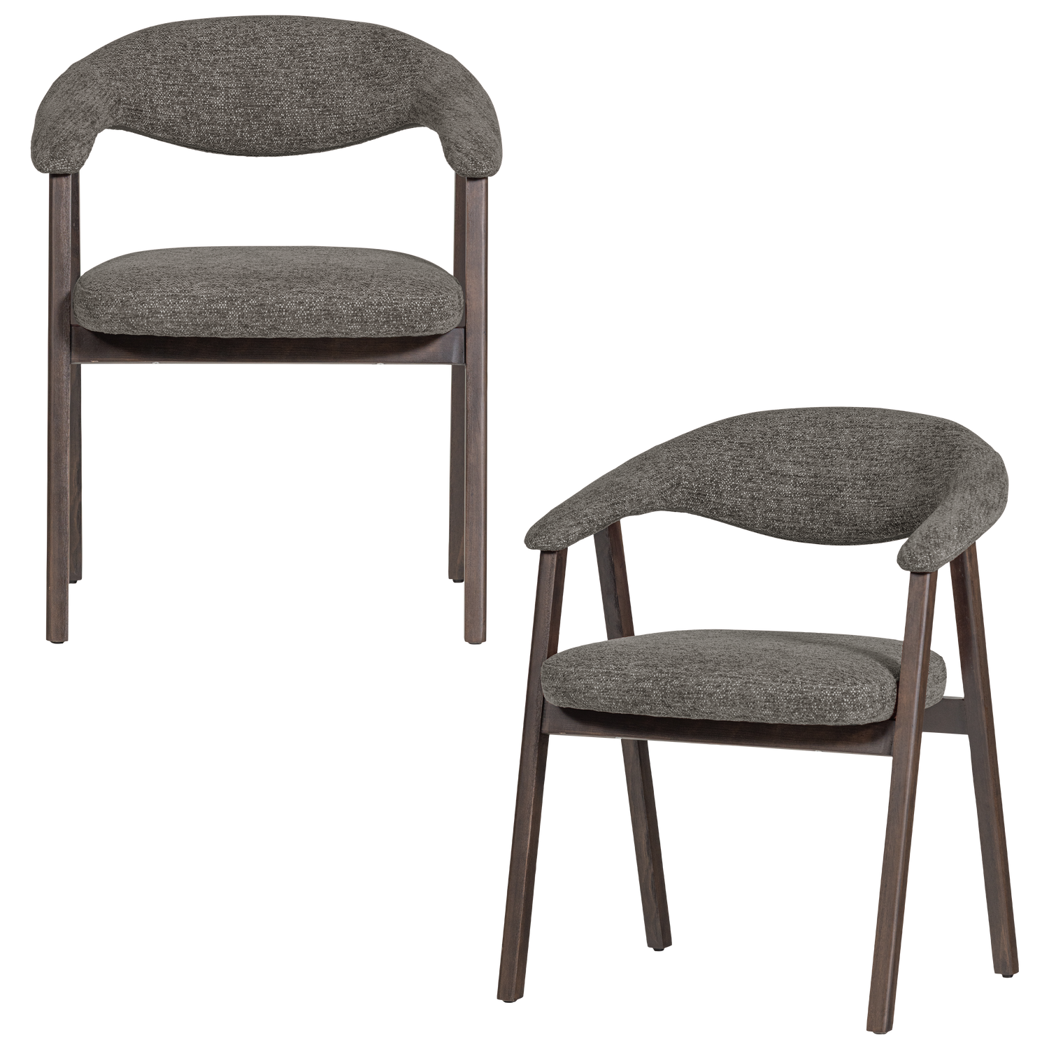 AVAR ESSZIMMERSTUHL ARMLEHNEN HOLZ GRAU - 2ER SET [fsc]
