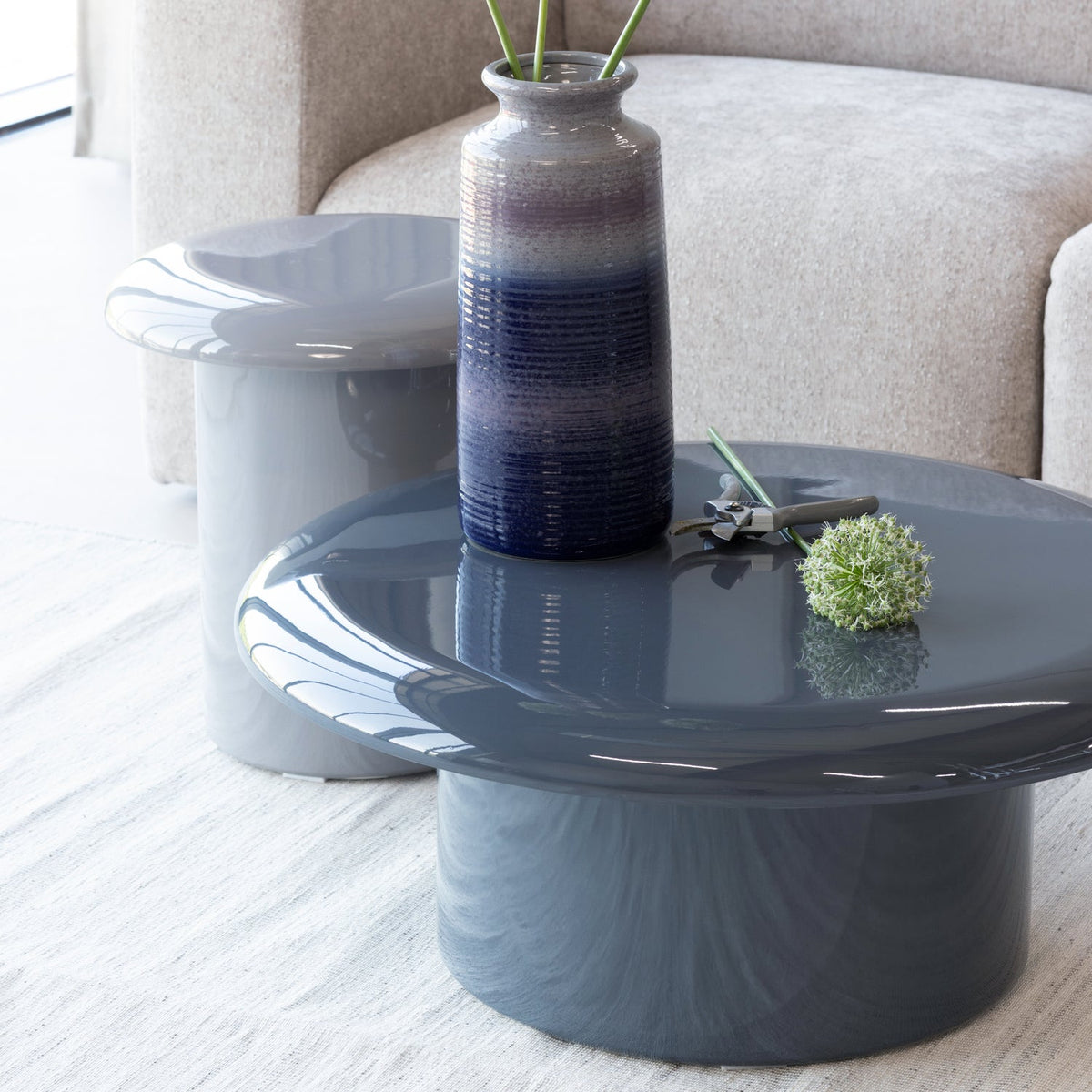 DECENNIA XL VASE KERAMIK LILA/BLAU
